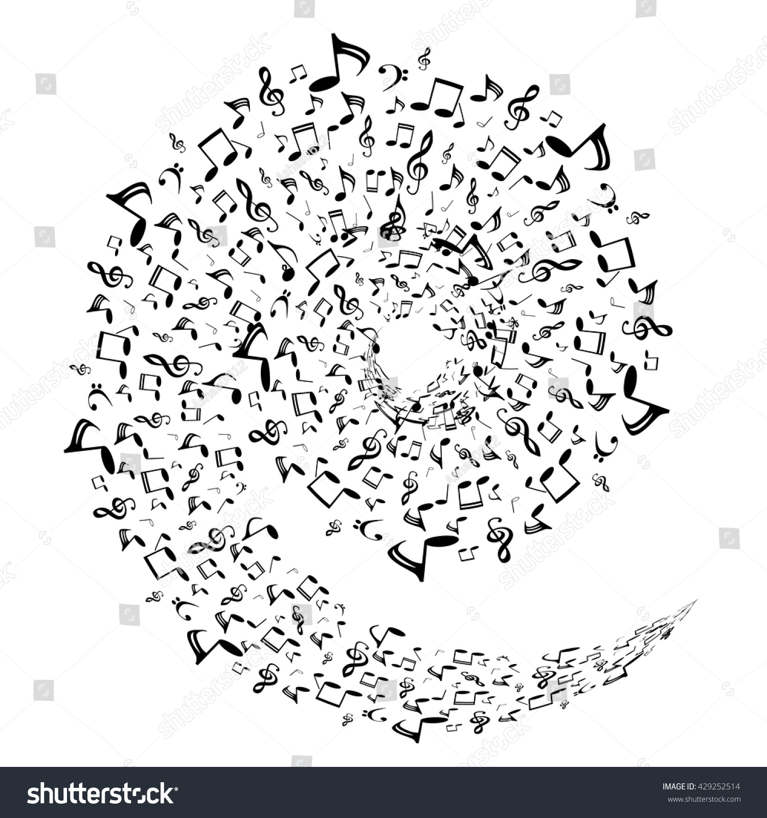music notes spiral