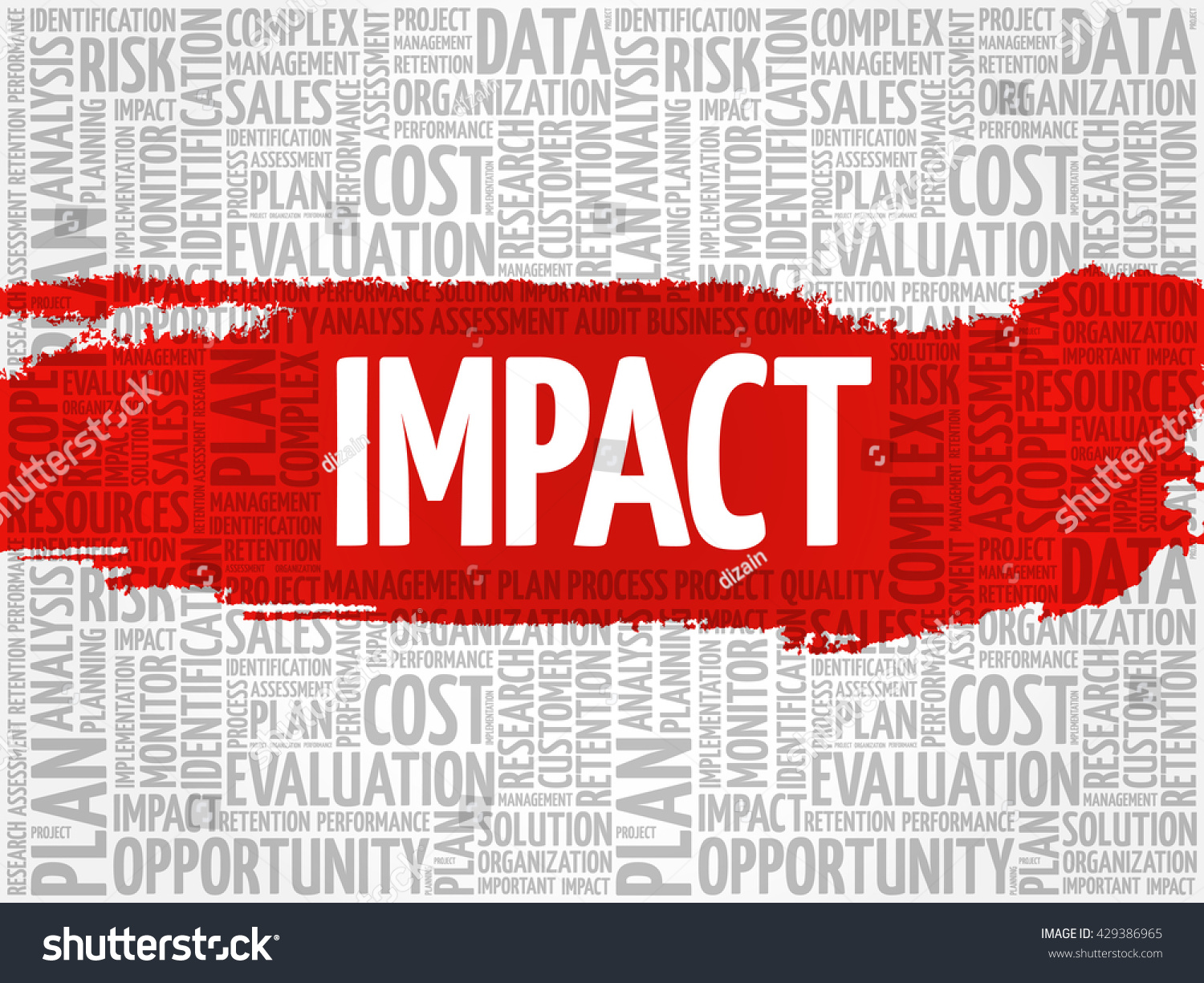 Impact Word Cloud Business Concept Stock Vector Royalty Free