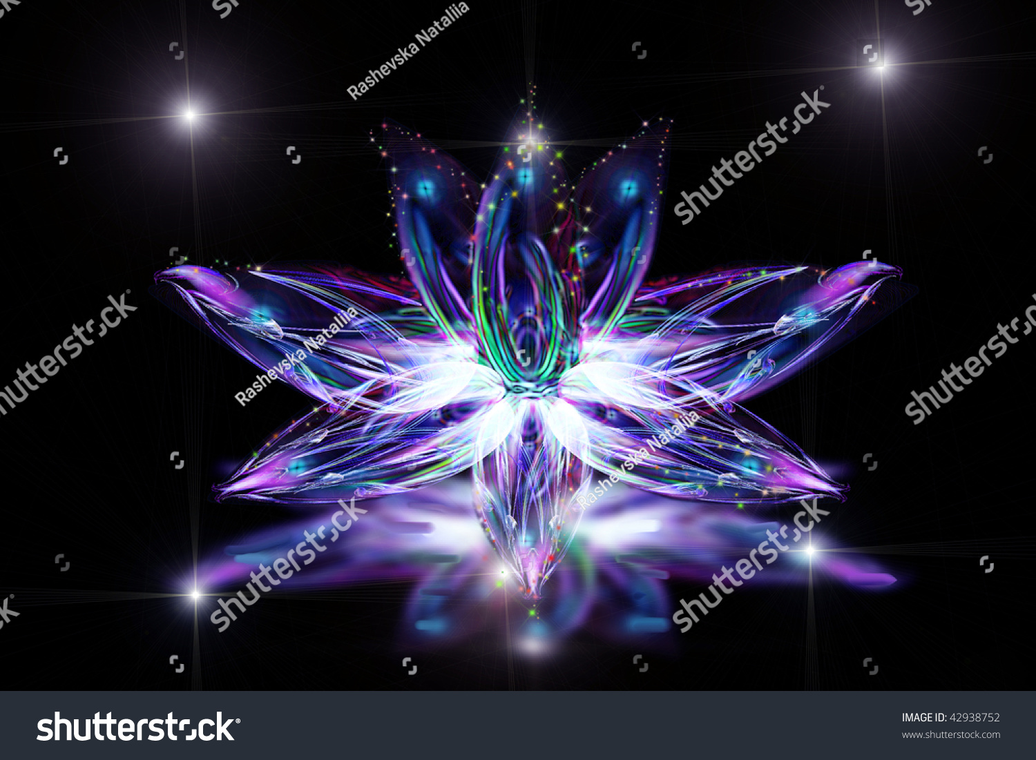 Lotus Bloom On Water Stock Illustration 42938752 | Shutterstock