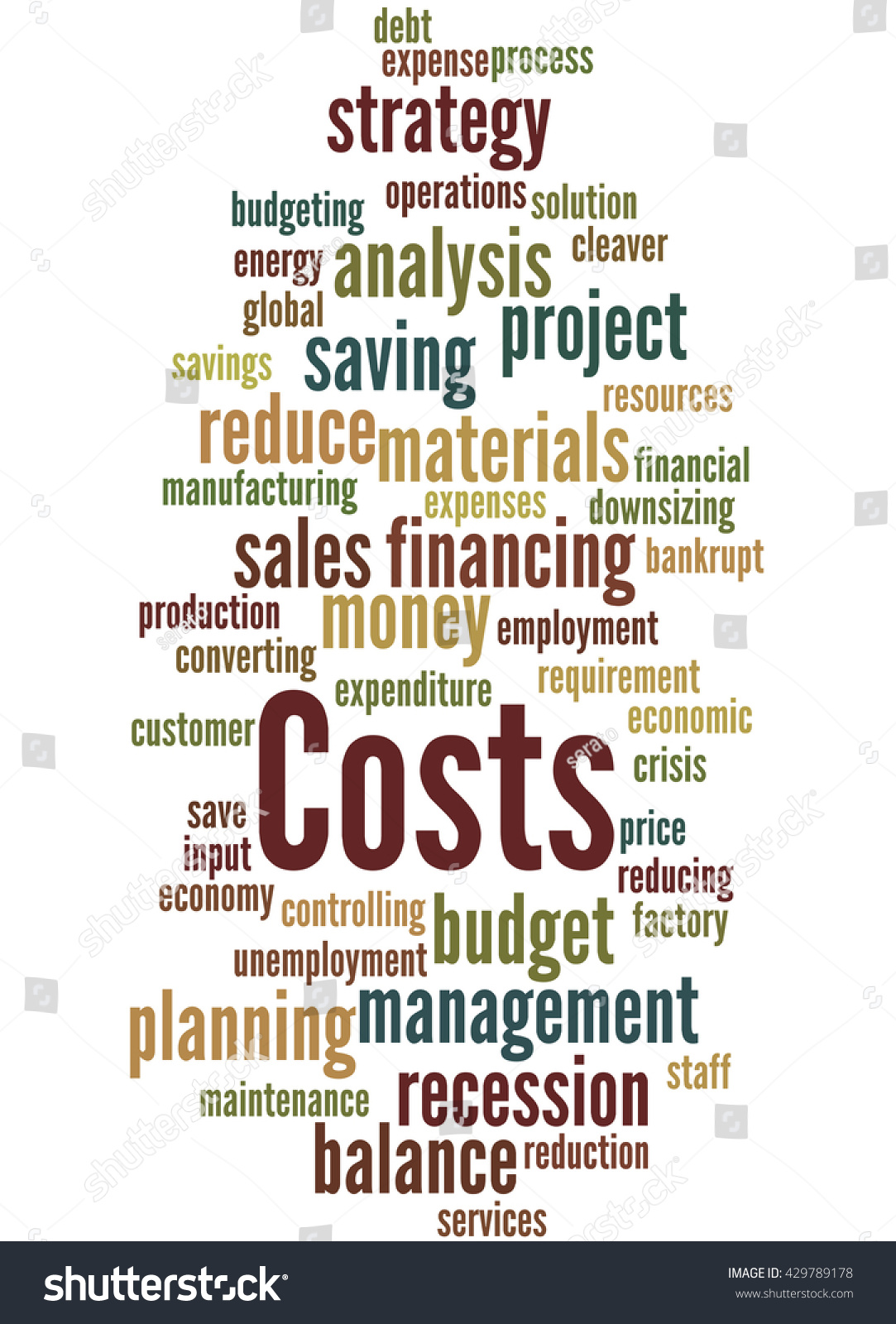 Costs Word Cloud Concept On White Stock Illustration 429789178 ...