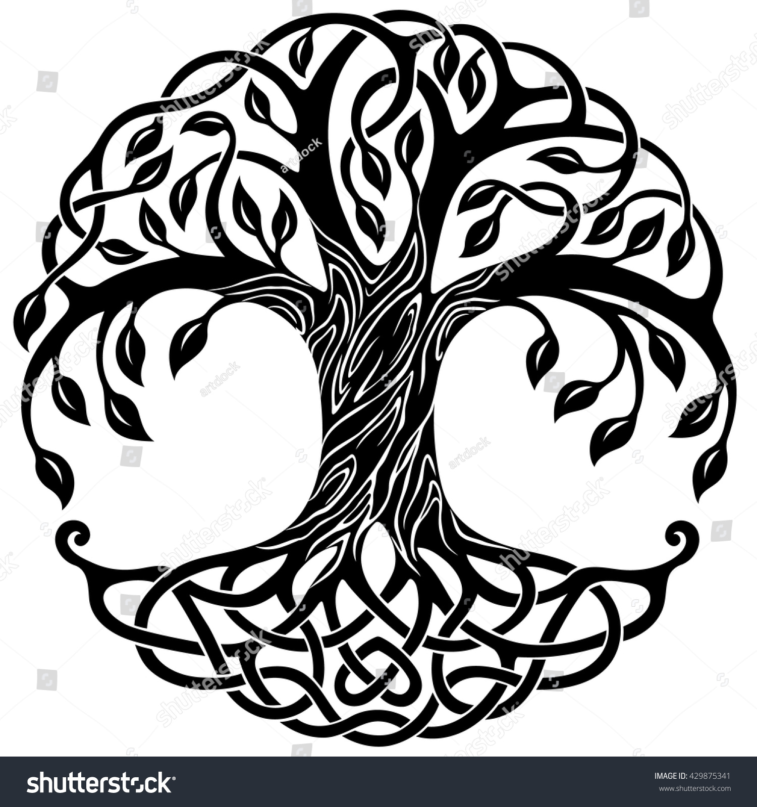 Vector Ornament Decorative Celtic Tree Life Stock Vector Royalty Free 429875341 Shutterstock 5786