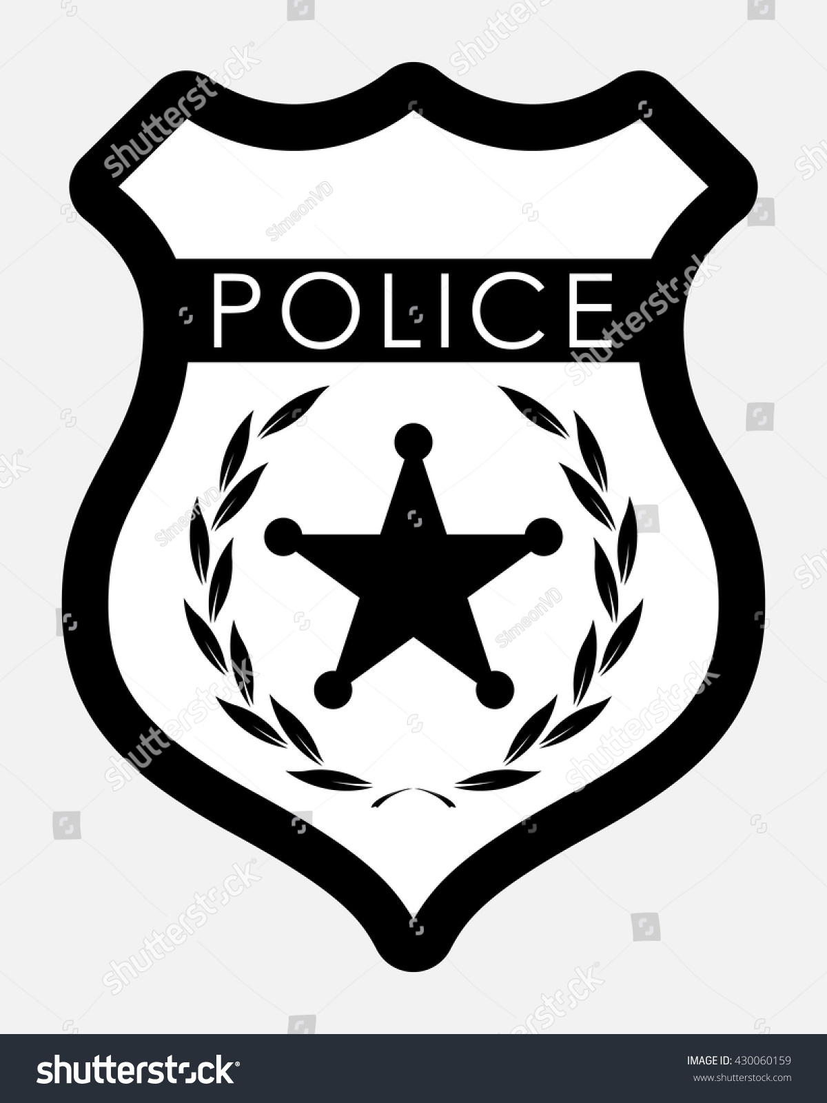 Полицейский значки черно белые