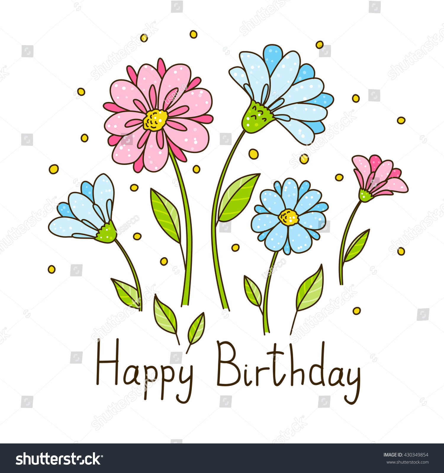 Happy Birthday Flowers Cartoon Images Birthday Card Cartoon Flowers Stock Vector (Royalty Free) 430349854 |  Shutterstock