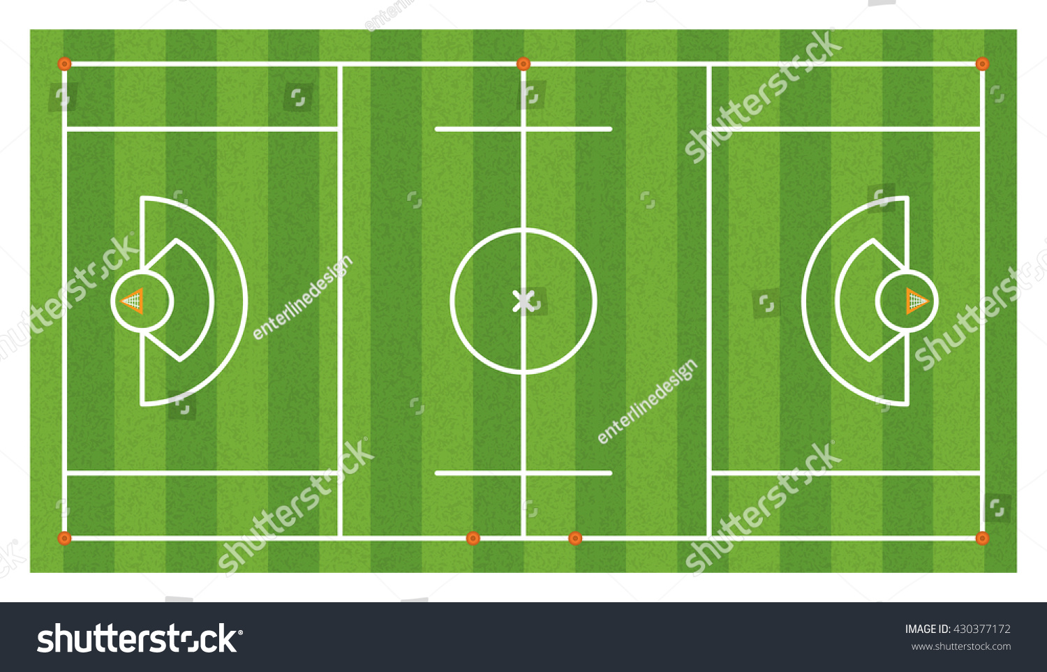 Aerial View Lacrosse Field Lines Goals Stock Vector (Royalty Free