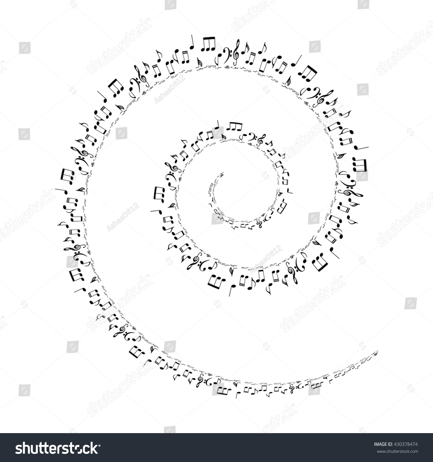 Music Notes Bass Treble Clef Black Stock Vector (Royalty Free ...