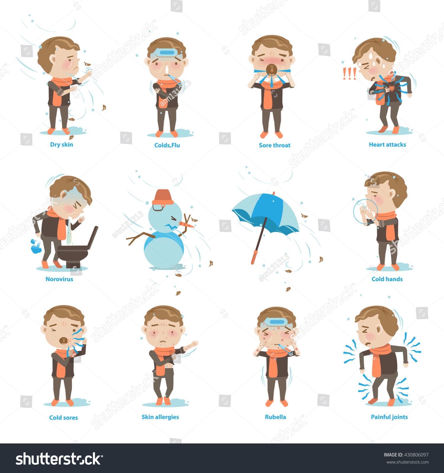 Sick Boy Coldvector Illustrations Stock Vector (Royalty Free) 430806097 ...