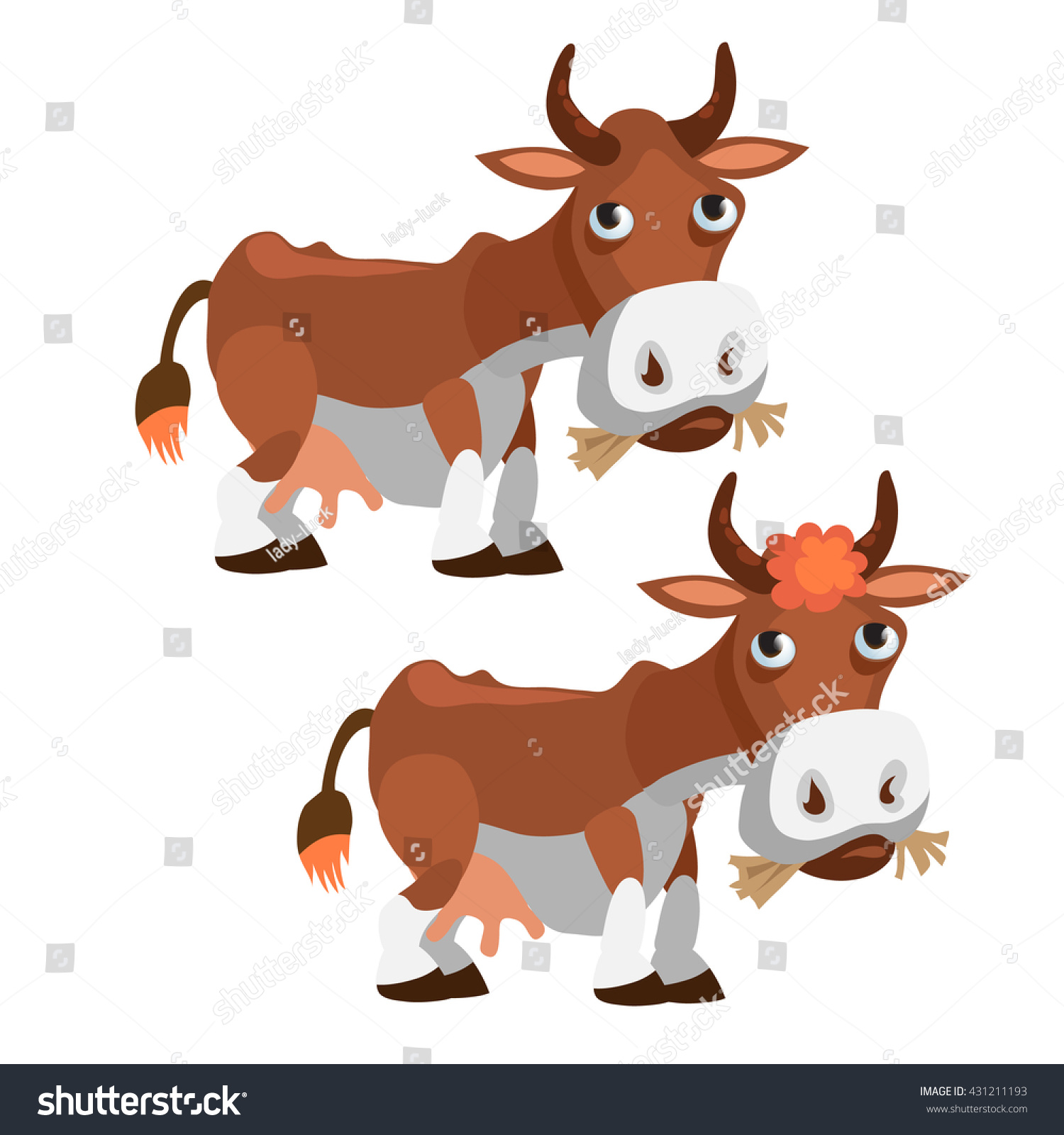 two cows clipart