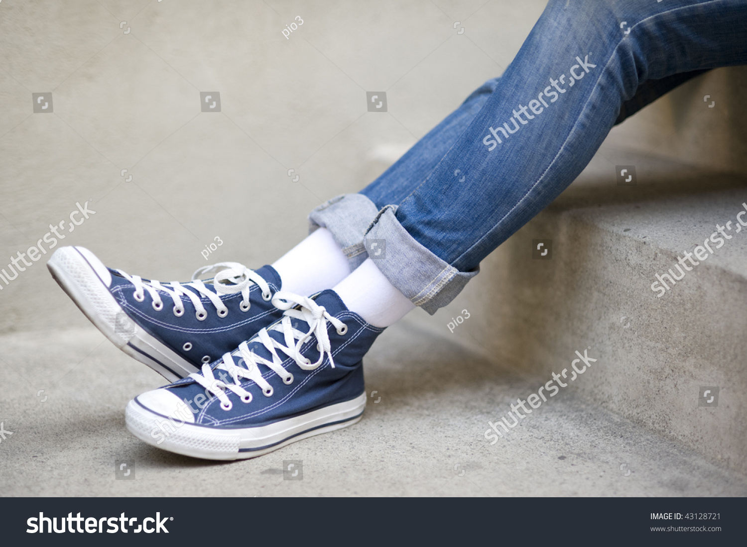 Girl Jeans Blue Sneakers Stock Photo 43128721 | Shutterstock
