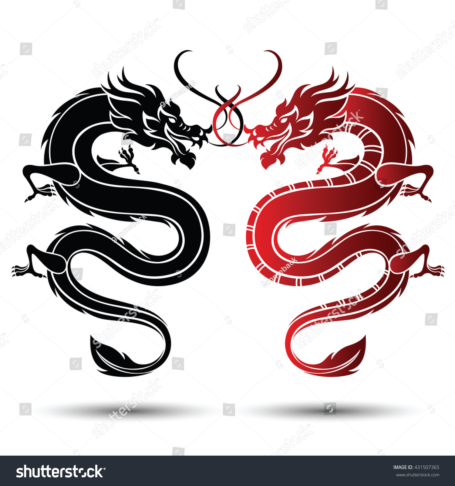 Illustration Traditional Chinese Dragon Vector Illustration Stock Vector Royalty Free