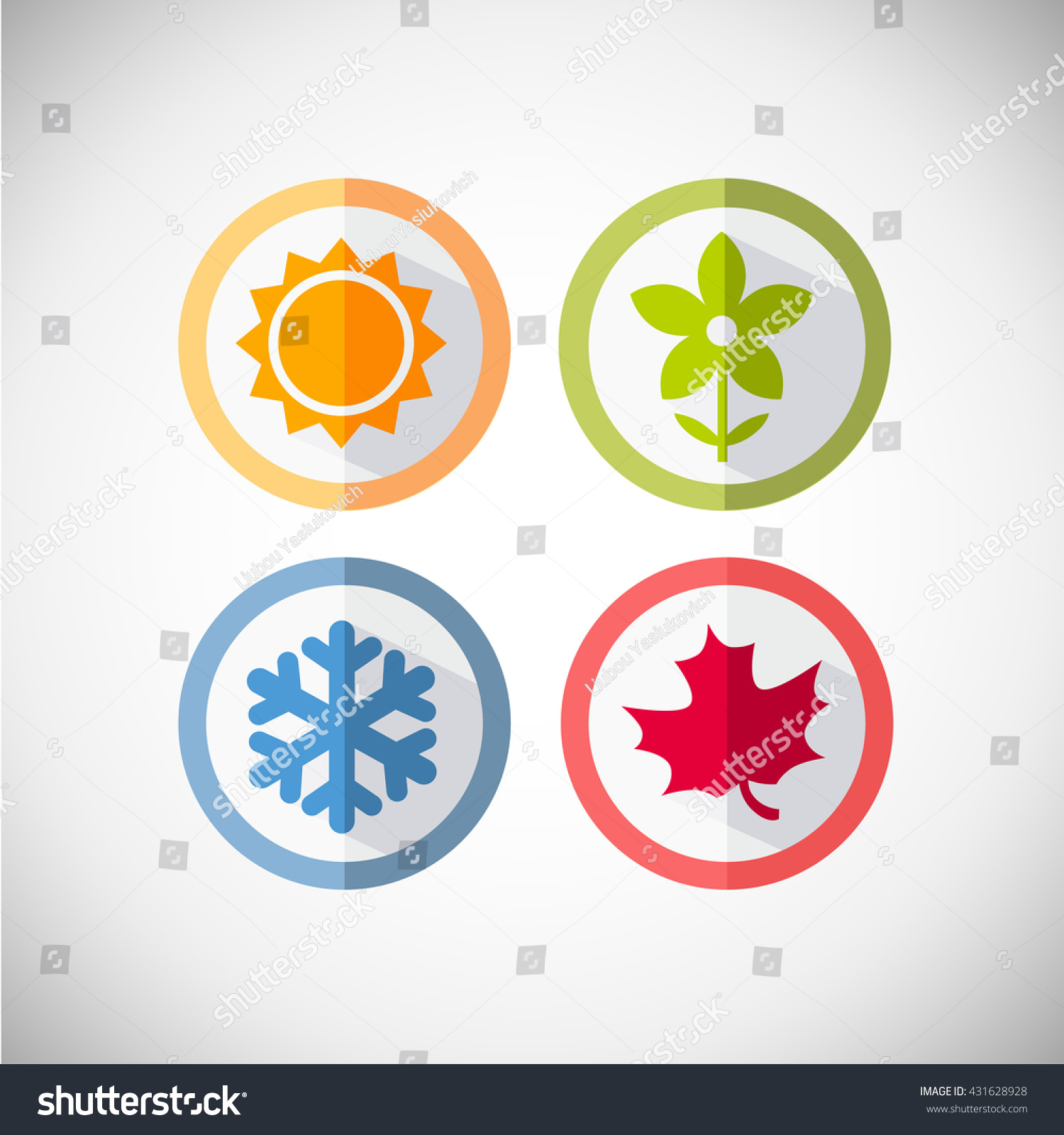 Four Seasons Icon Symbol Vector Illustration Stock Vector (Royalty Free ...