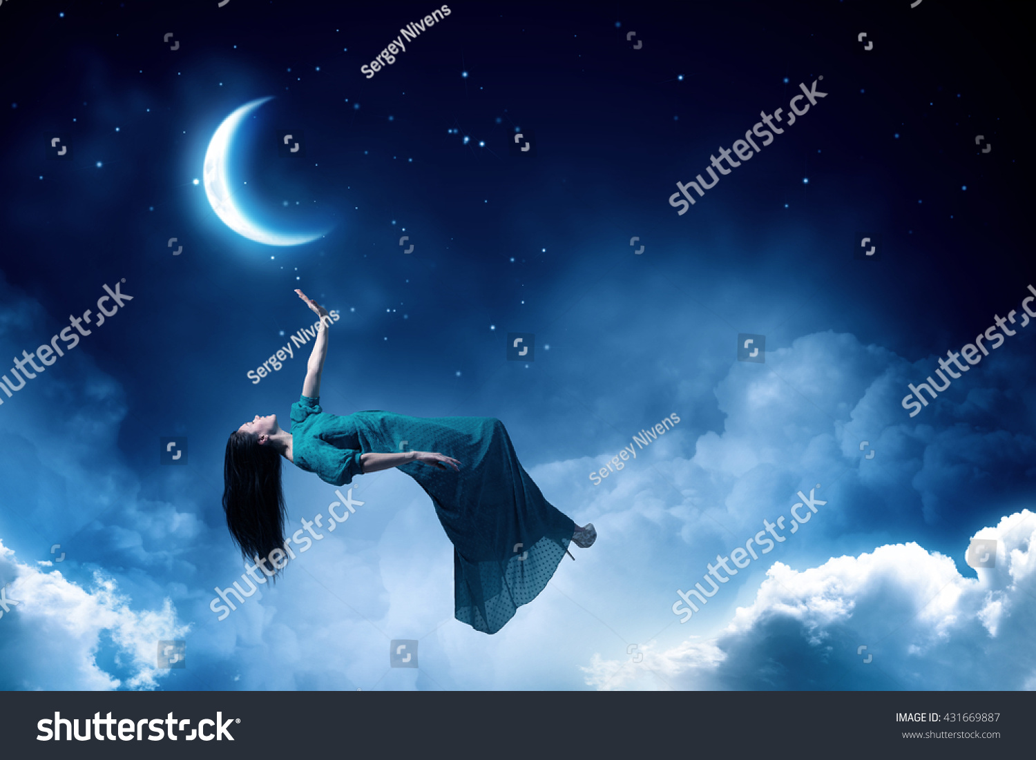 Woman Night Sky Stock Photo 431669887 | Shutterstock