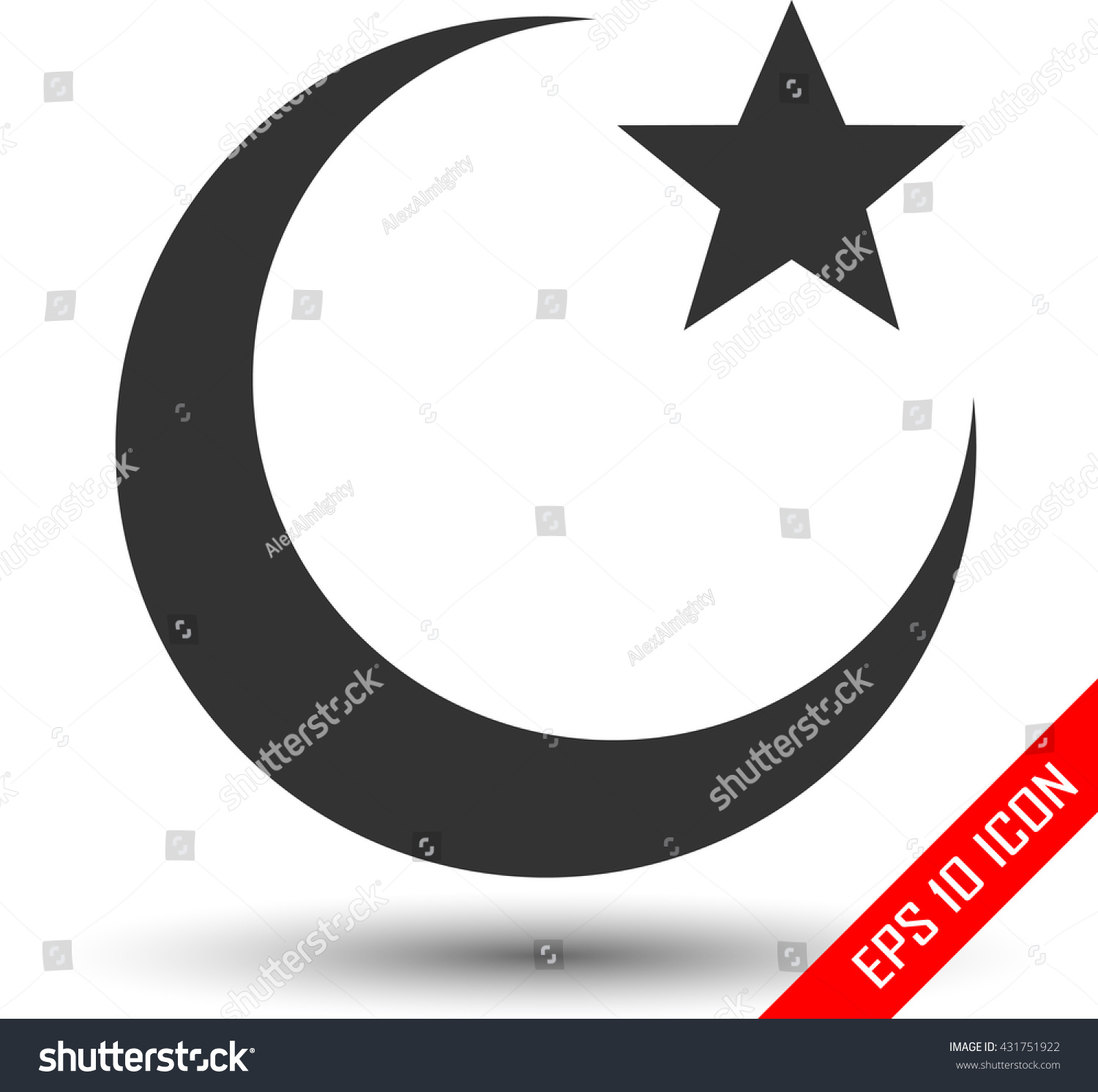 Half Moon Icon Muslim Sign Flat Stock Vector (Royalty Free) 431751922 ...