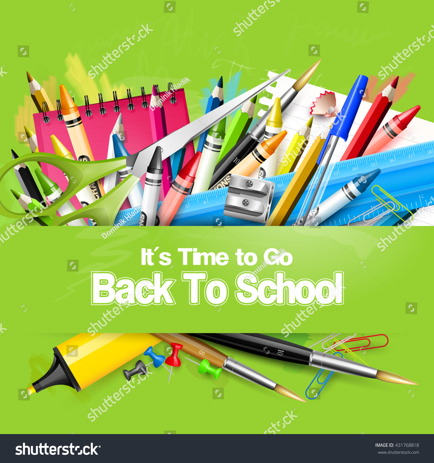 Vektor Stok Time Go Back School Back School (Tanpa Royalti) 431768818