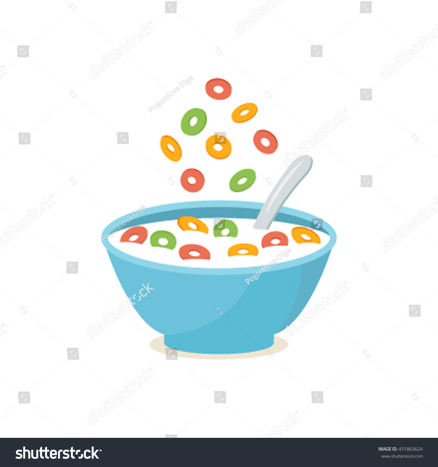 Cereal Bowl Splash Milk Healthy Wholesome Stock Vector (Royalty Free ...