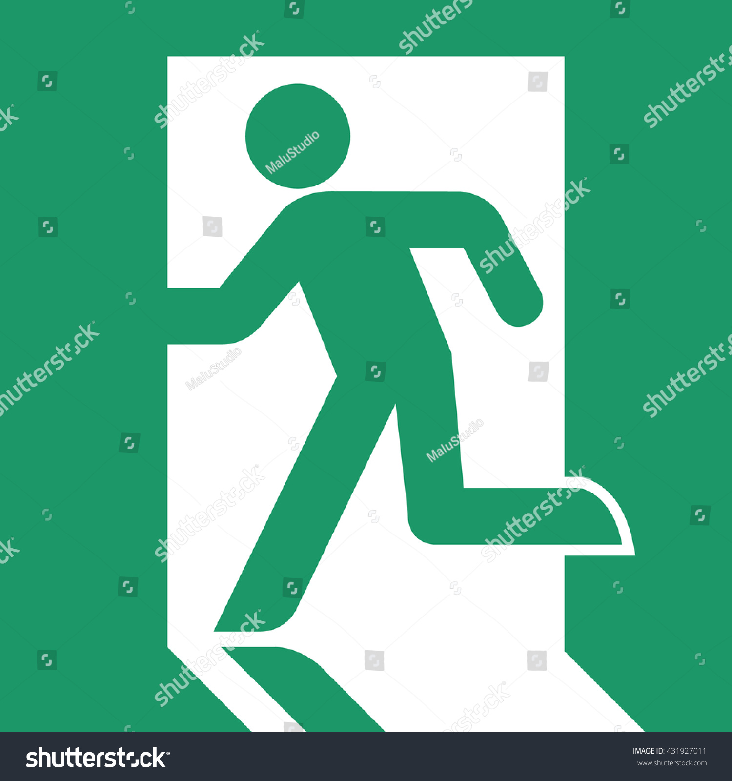 Fire Exit Sign Vector Illustration Stock Vector (Royalty Free ...