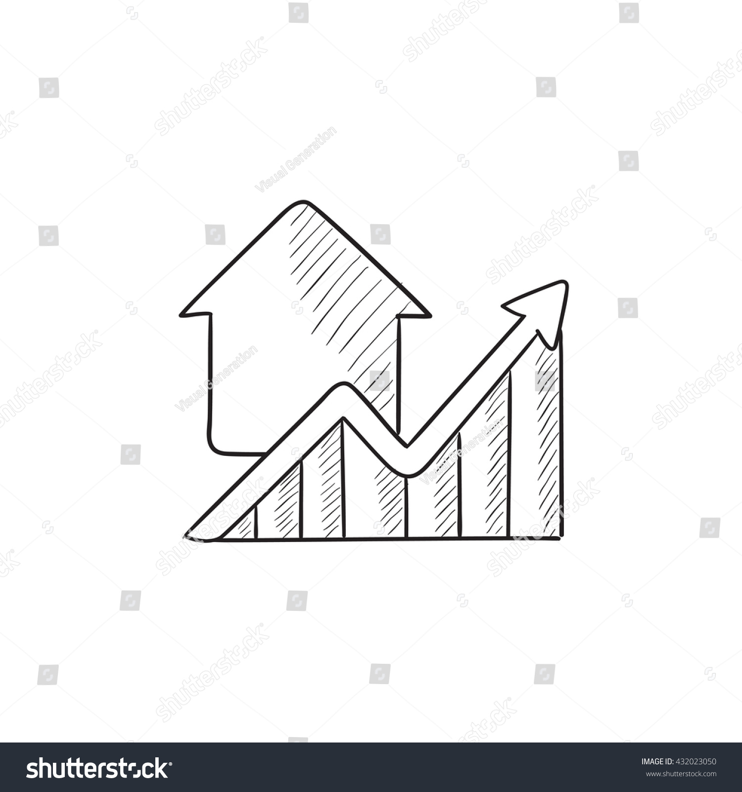 Growth Real Estate Prices Vector Sketch Stock Vector (Royalty Free ...