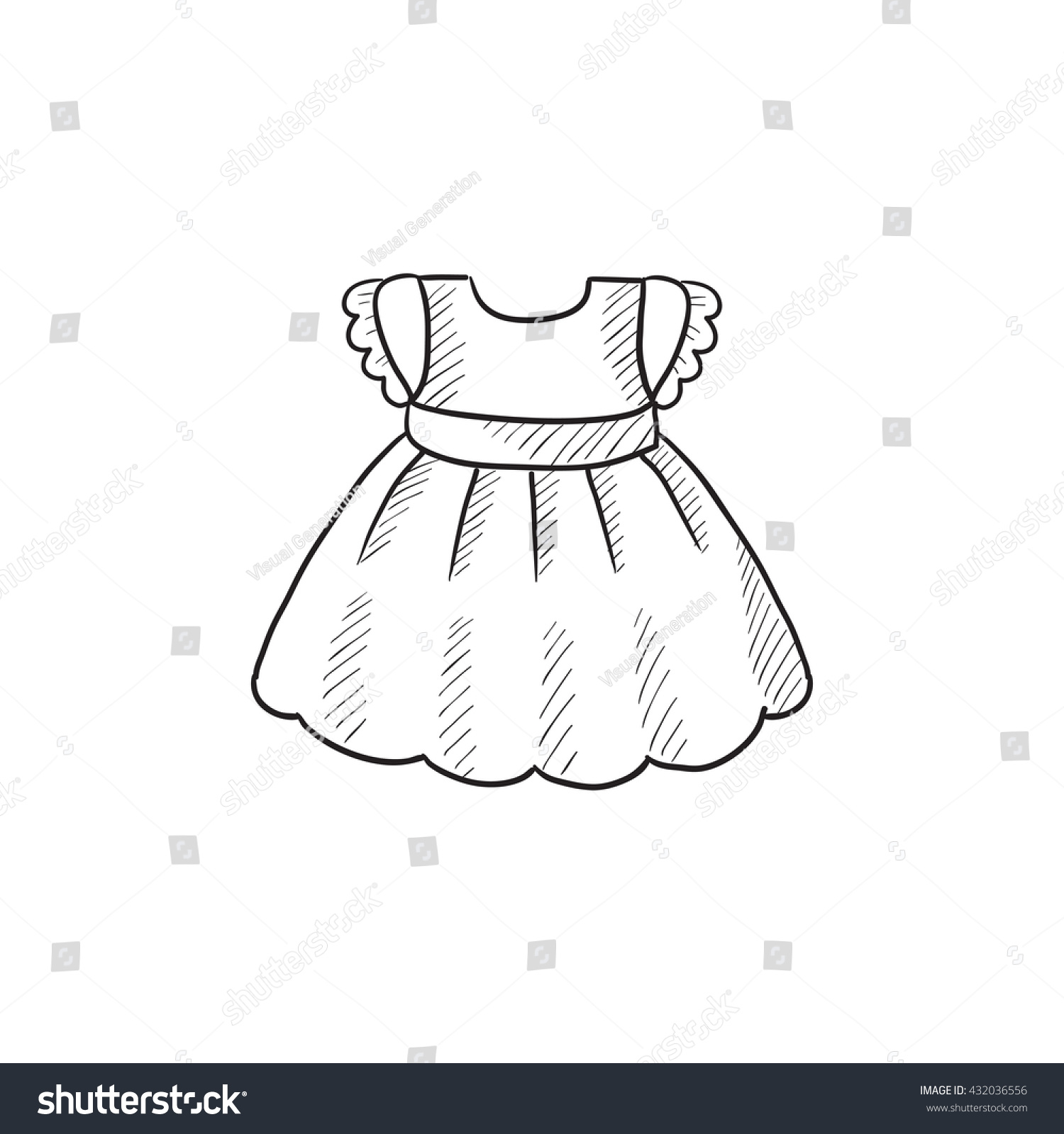 Baby Dress Vector Sketch Icon Isolated Stock Vector (Royalty Free ...