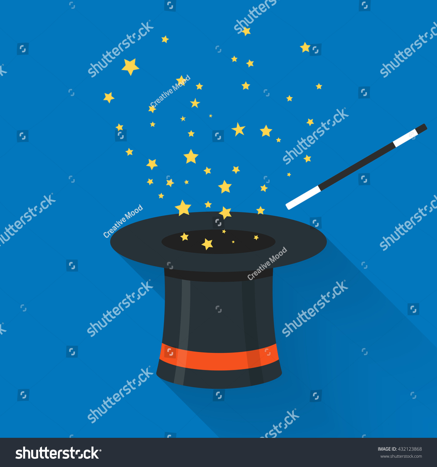 Abracadabra Cartoon Concept Magic Wand Stars Stock Vector (Royalty Free ...