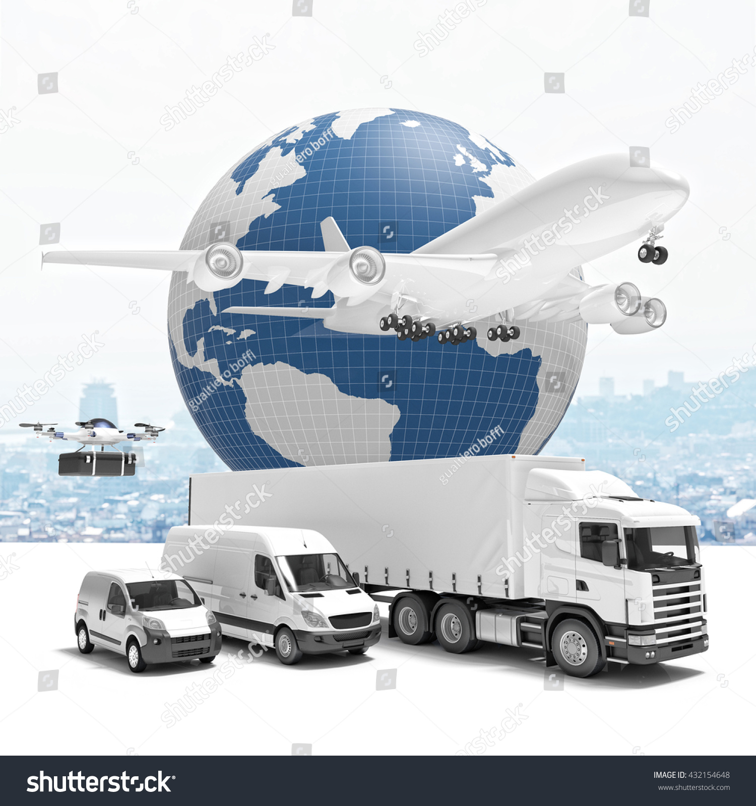 3d Image Concept Worldwide Delivery Stock Illustration 432154648 ...