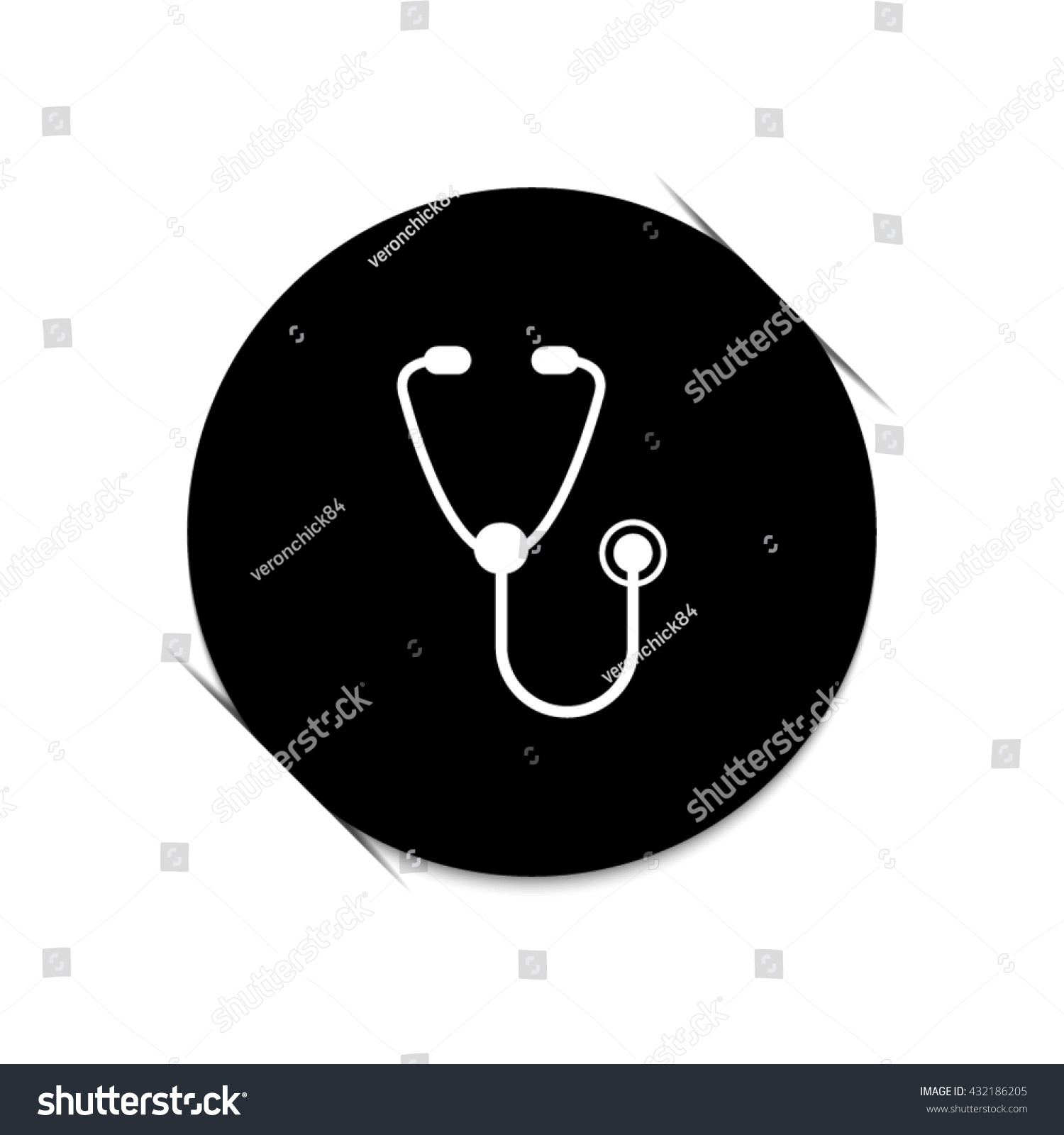 Stethoscope Black Vector Icon Stock Vector Royalty Free 432186205