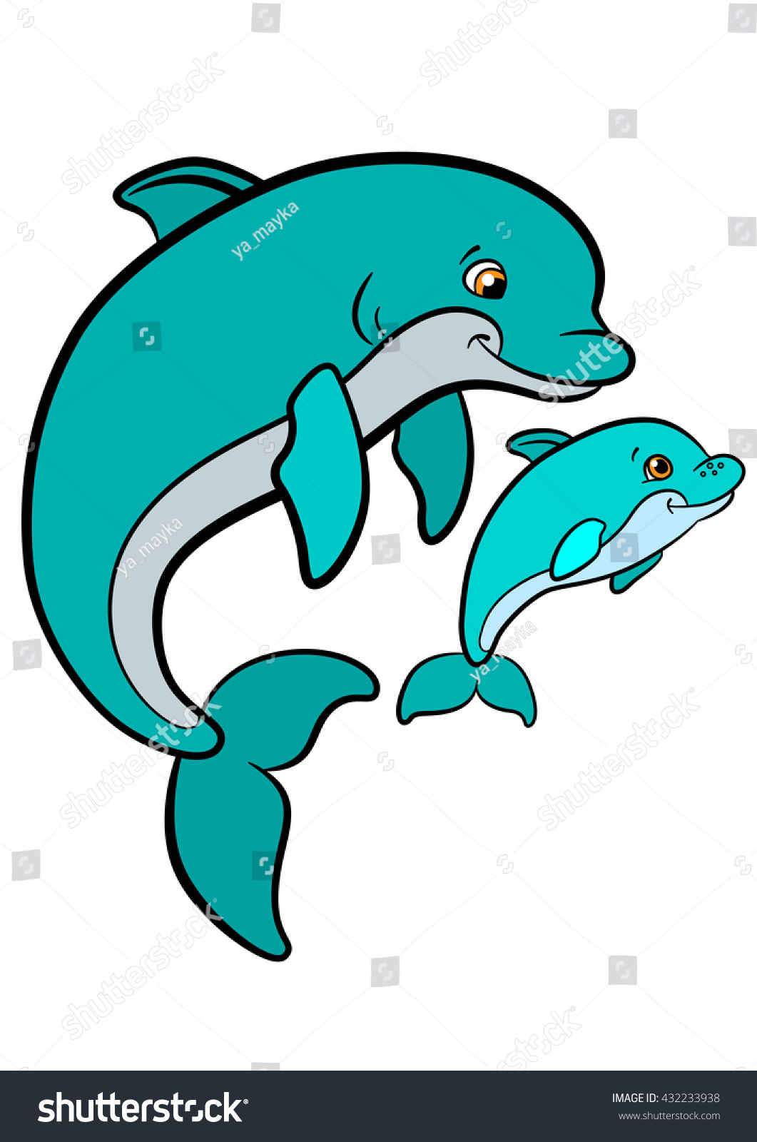 Дельфин раскраска цветная