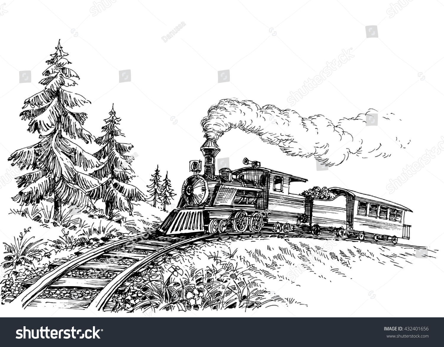 Поезд с рельсами