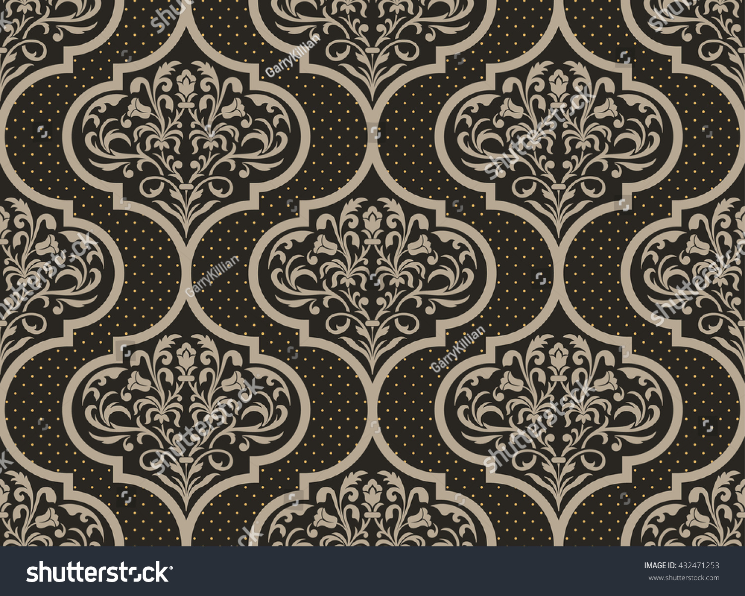 Vector Damask Seamless Pattern Background Classical Stock Vector ...