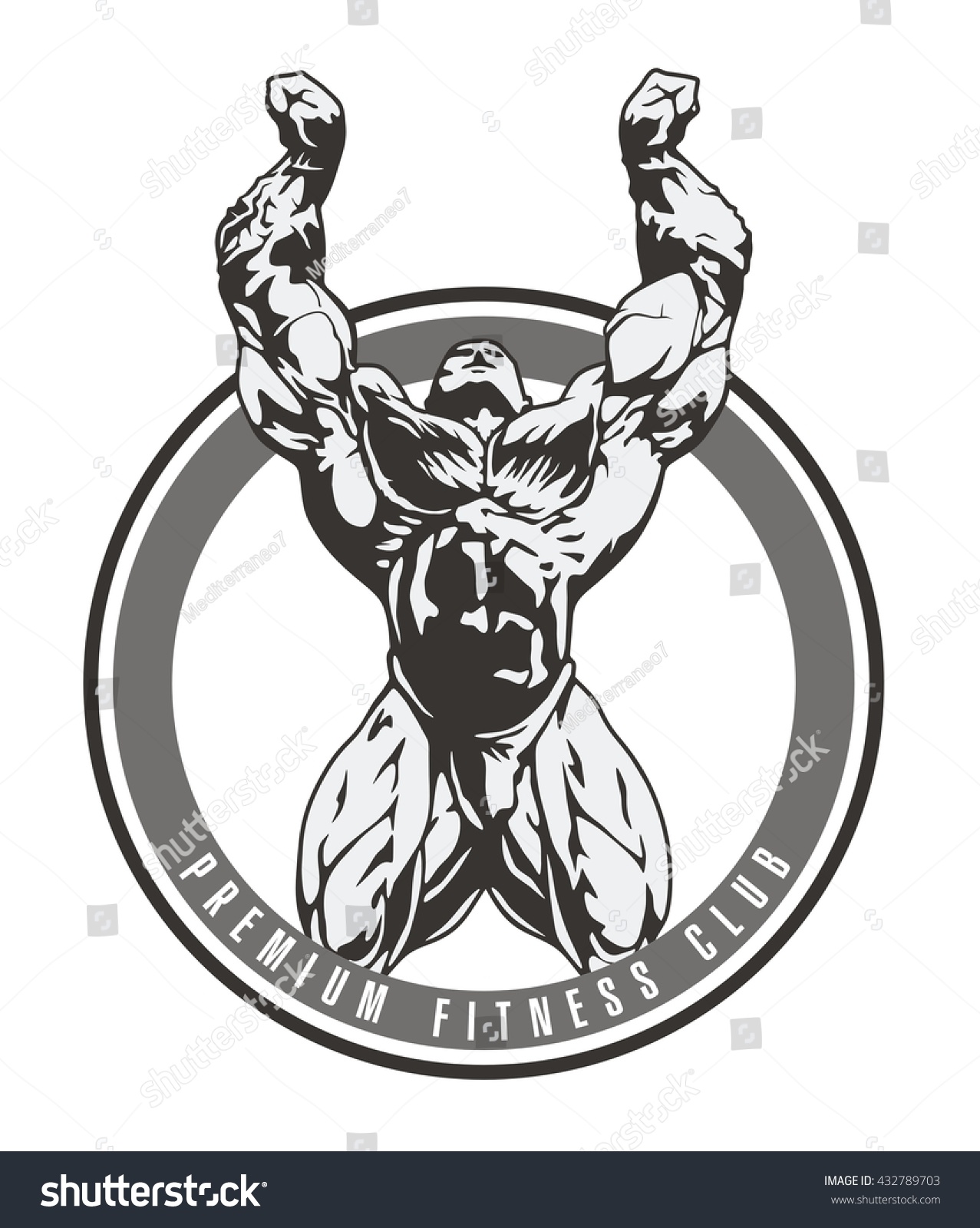 Bodybuilder Vector Image Front Double Biceps 库存矢量图（免版税）432789703 Shutterstock 4541