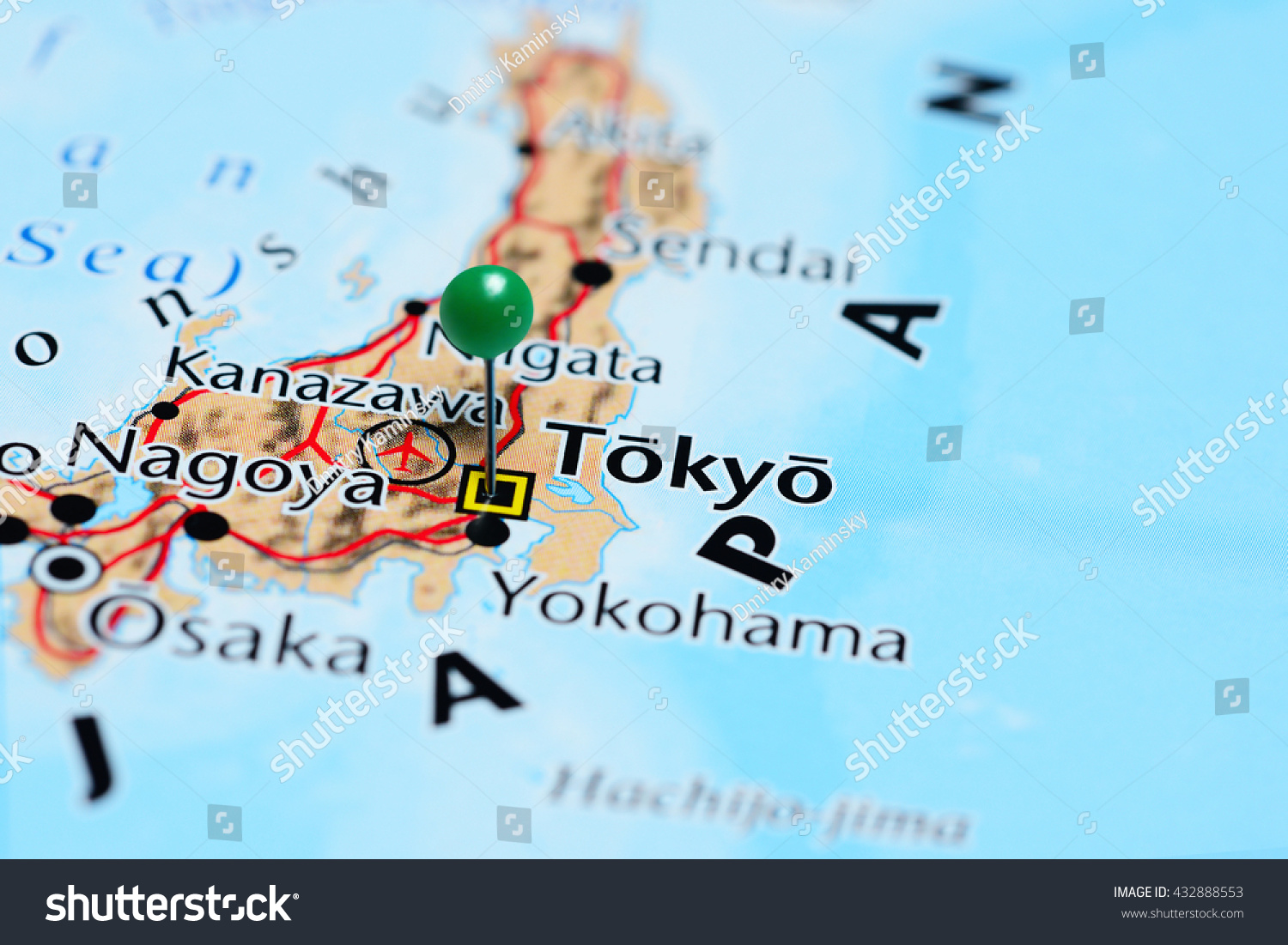 Tokyo Pinned On Map Japan Stock Photo 432888553 | Shutterstock