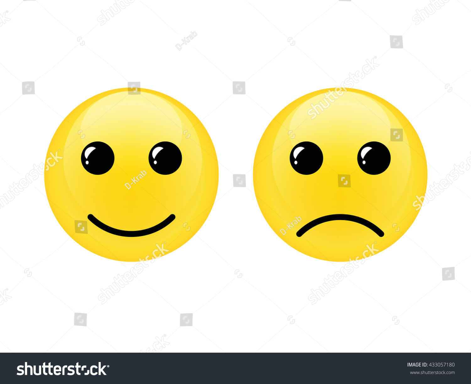 Cute Symbol Happy Unhappy Face Vector Stock Vector (Royalty Free ...