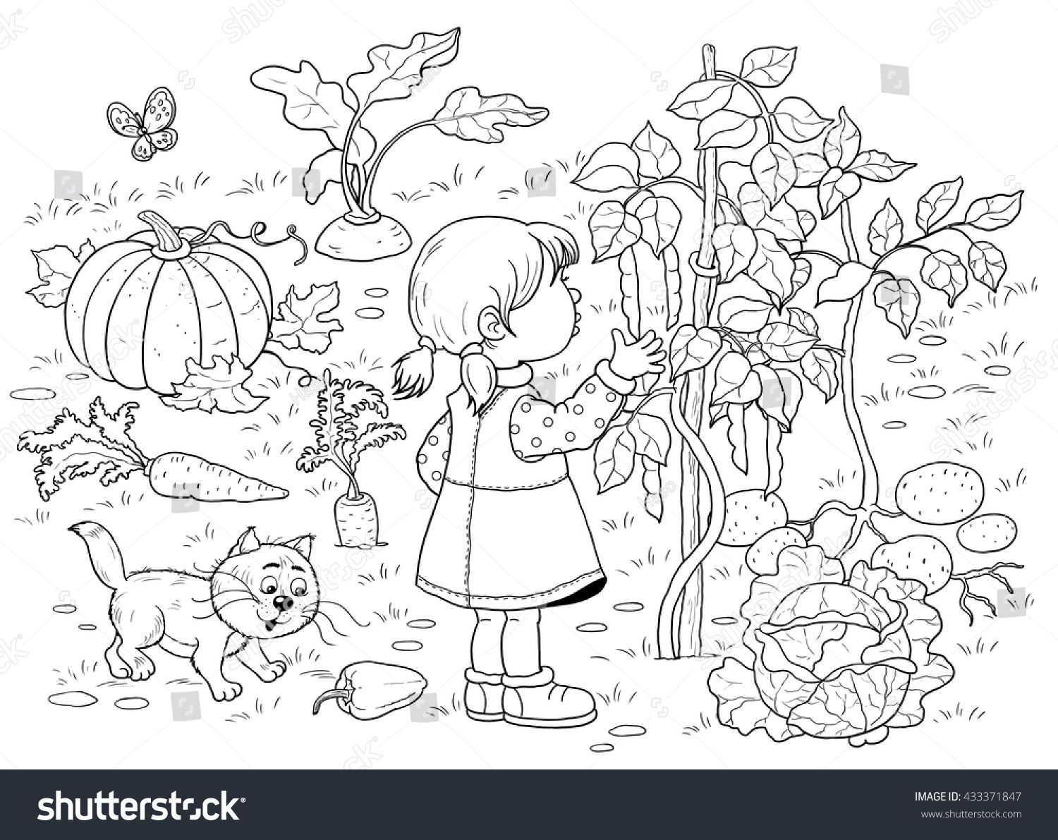Раскраски осень сбор урожая для детей