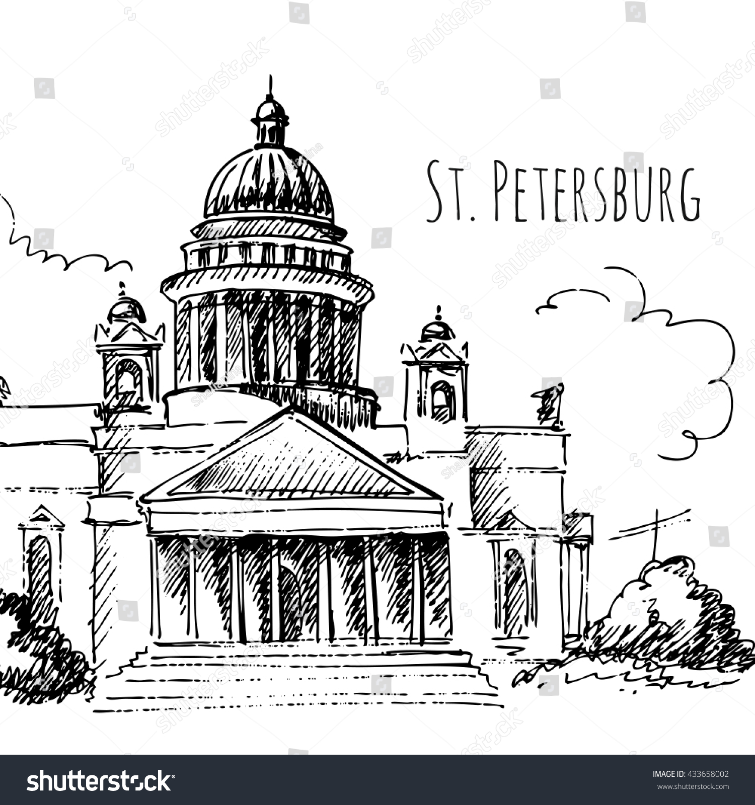 Исаакиевский собор в Санкт-Петербурге вектор