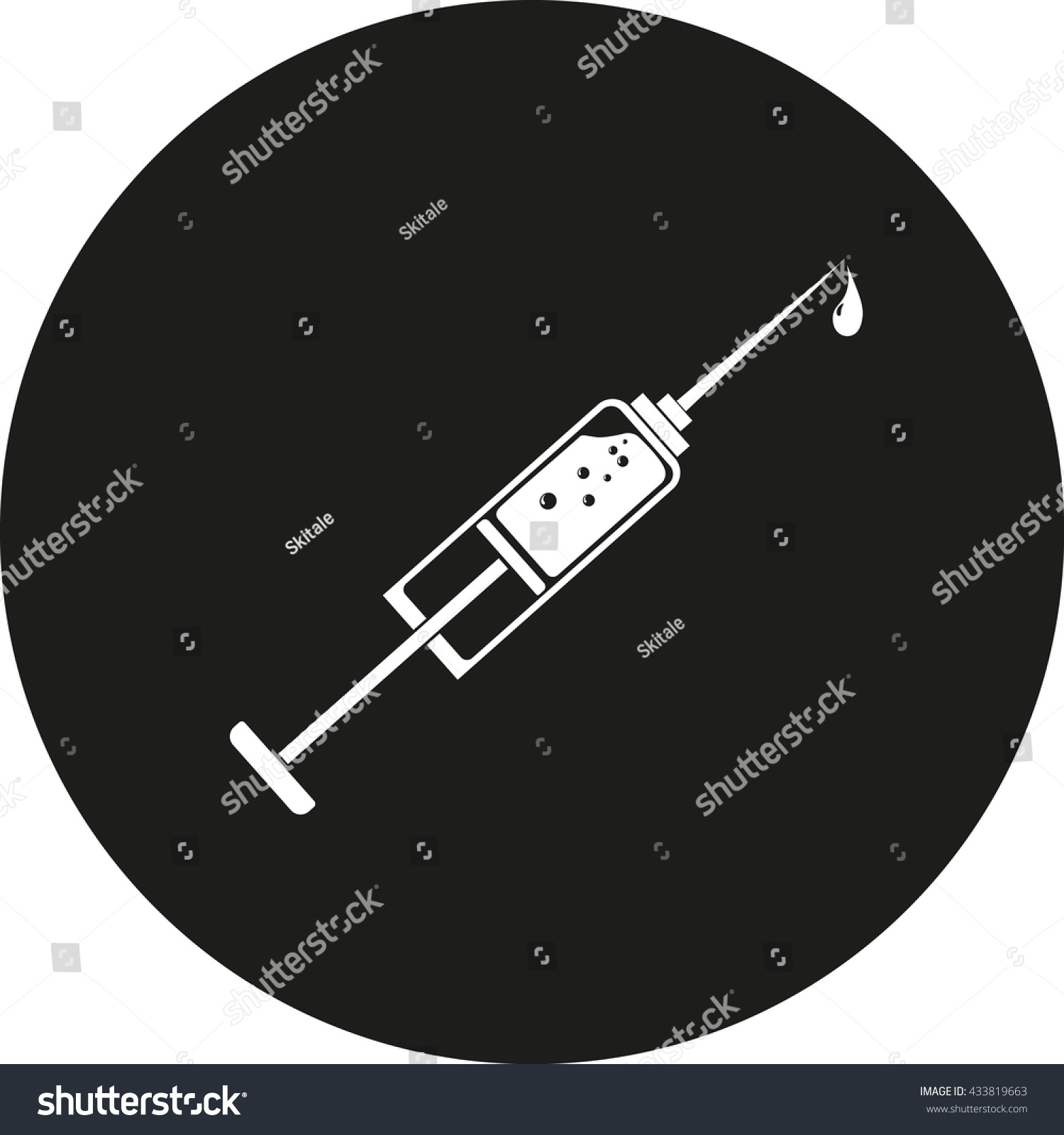 Black Syringe Drop White Circle Vector Stock Vector (Royalty Free ...