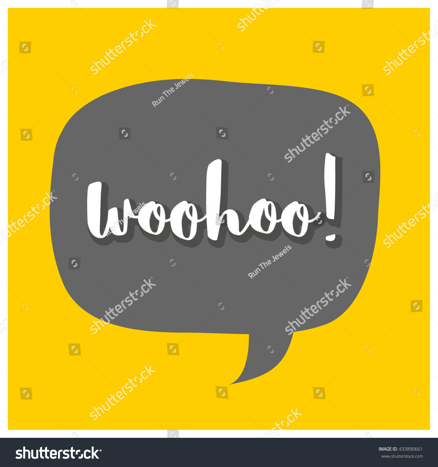 Woohoo Brush Lettering Vector Illustration Design Stock Vector Royalty