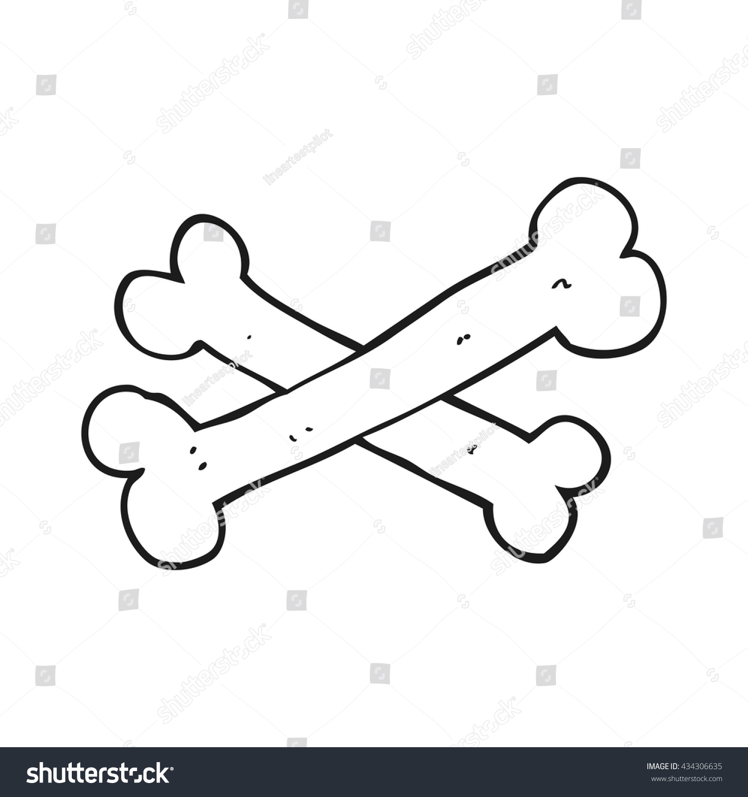 Freehand Drawn Black White Cartoon Bones Stock Vector (Royalty Free ...