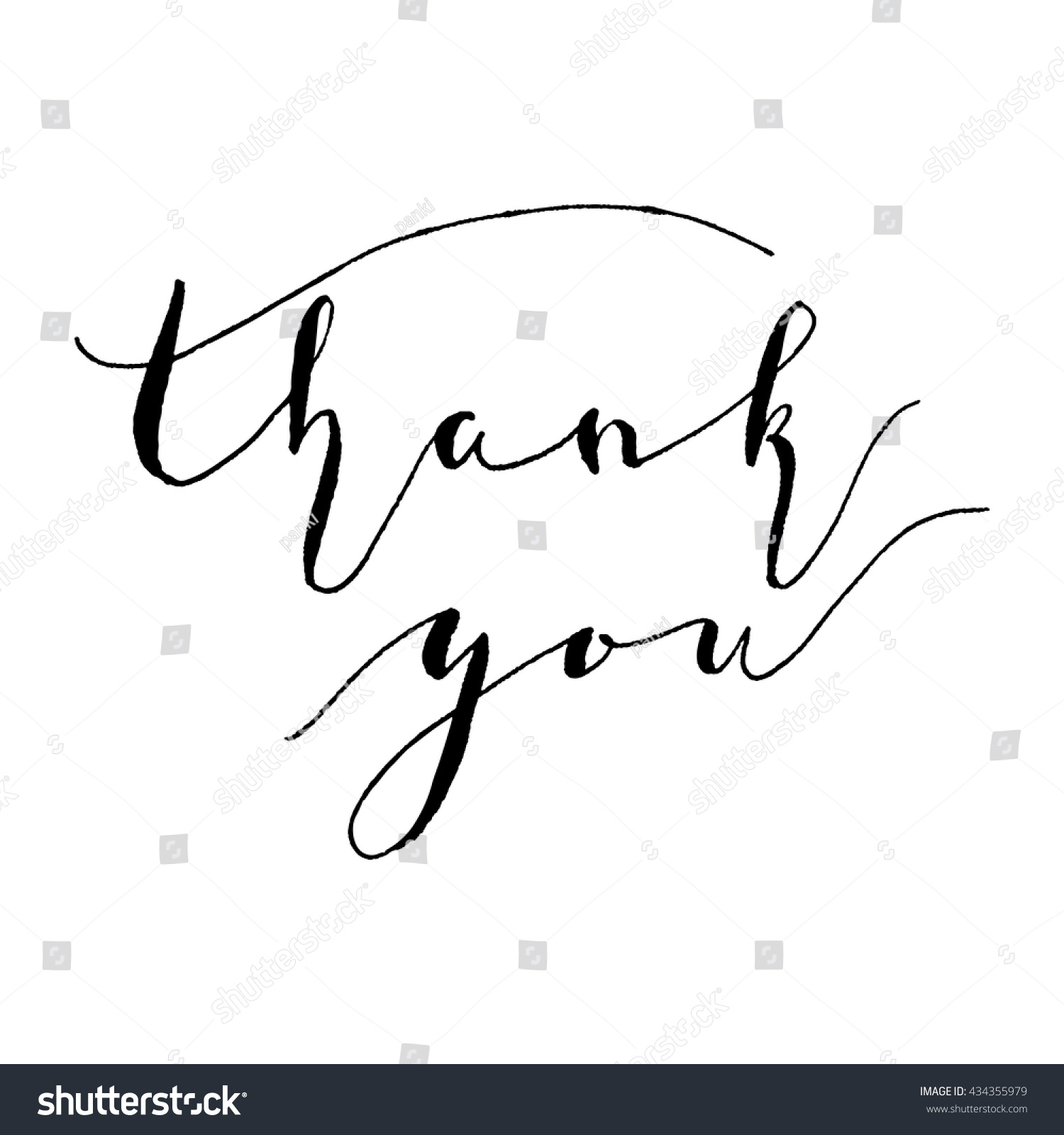 Hand Drawn Lettering Words Thank You Stock Vector (Royalty Free ...