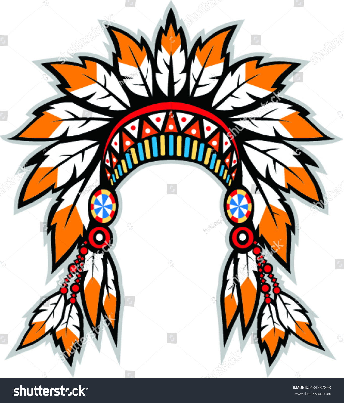 Native American Indian Headdress Vector Illustration 库存矢量图（免版税）434382808 Shutterstock 7517