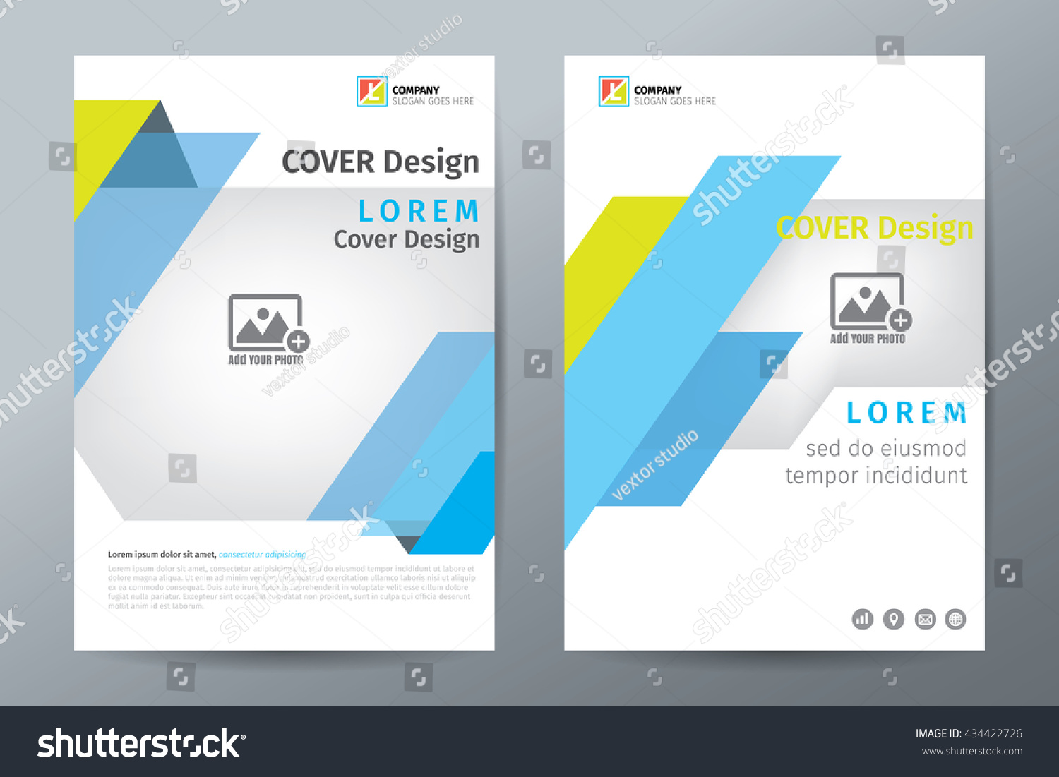 Blue Annual Report Brochure Flyer Template Stock Vector (Royalty Free ...