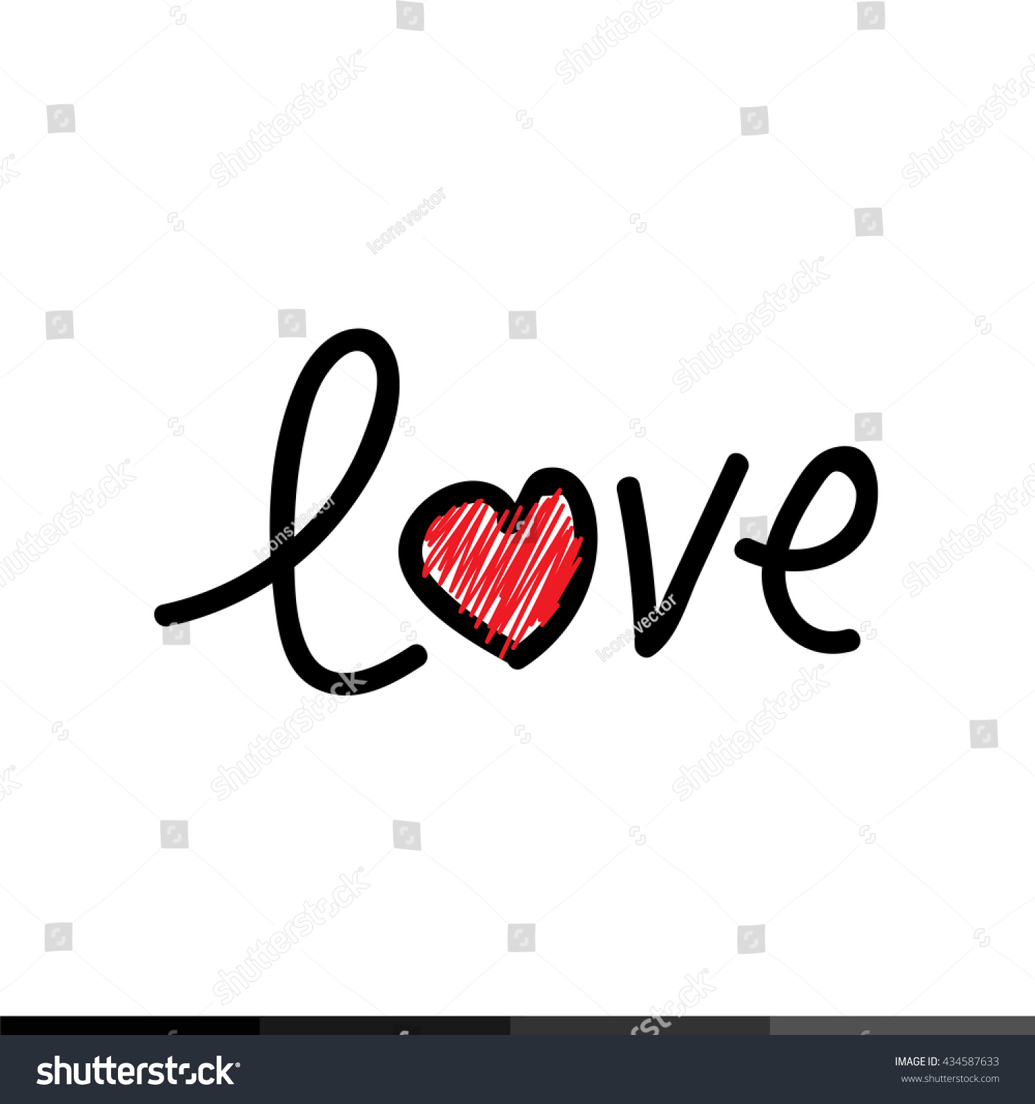 Love Text Icon Illustration Design Stock Vector (Royalty Free ...