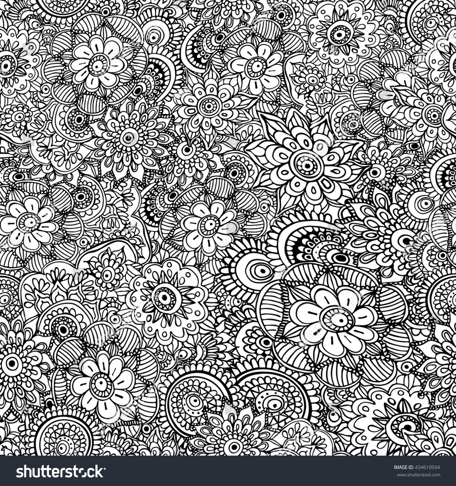 Seamless Pattern Abstract Background Flowers Design Stock Vector ...