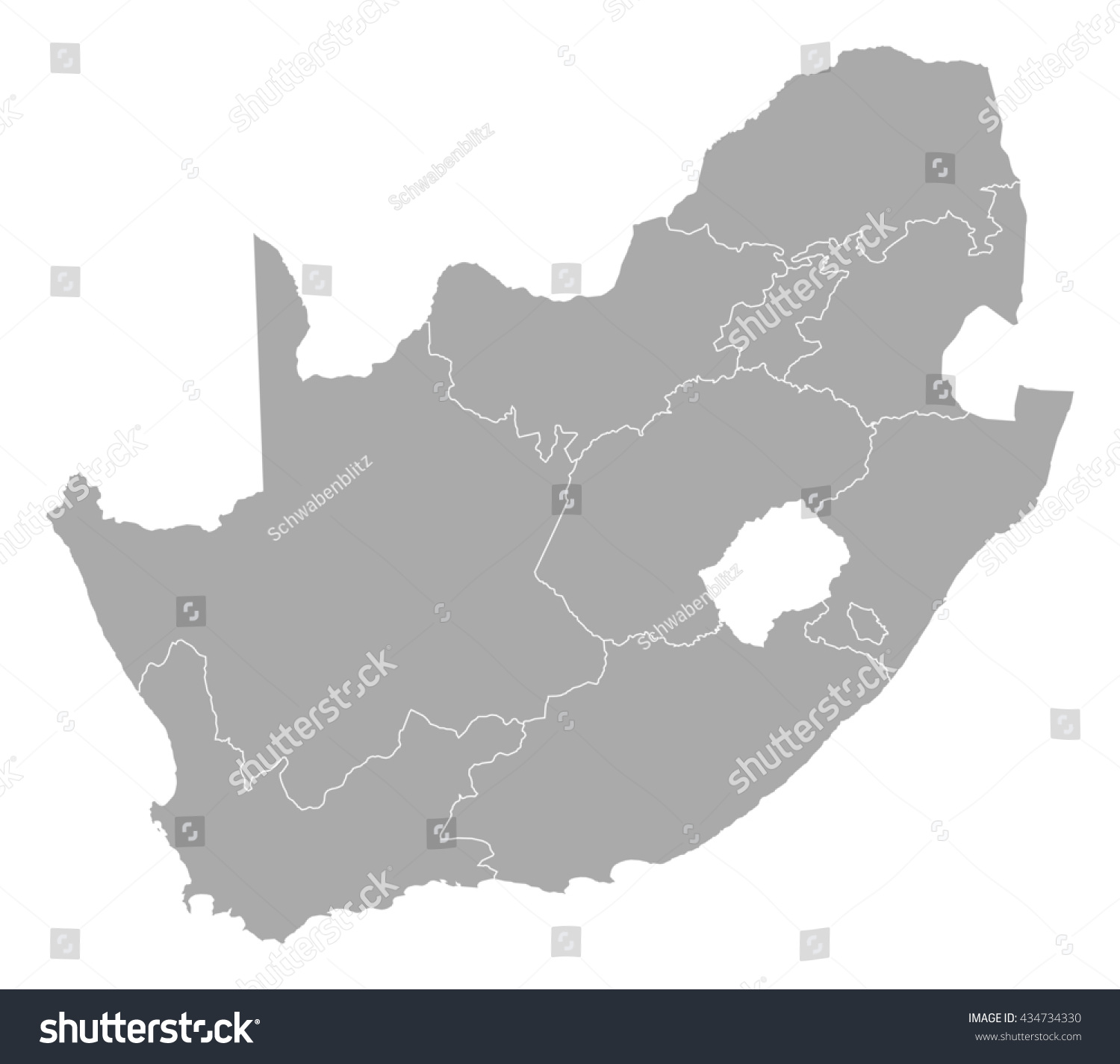 Map South Africa Stock Vector (Royalty Free) 434734330 | Shutterstock