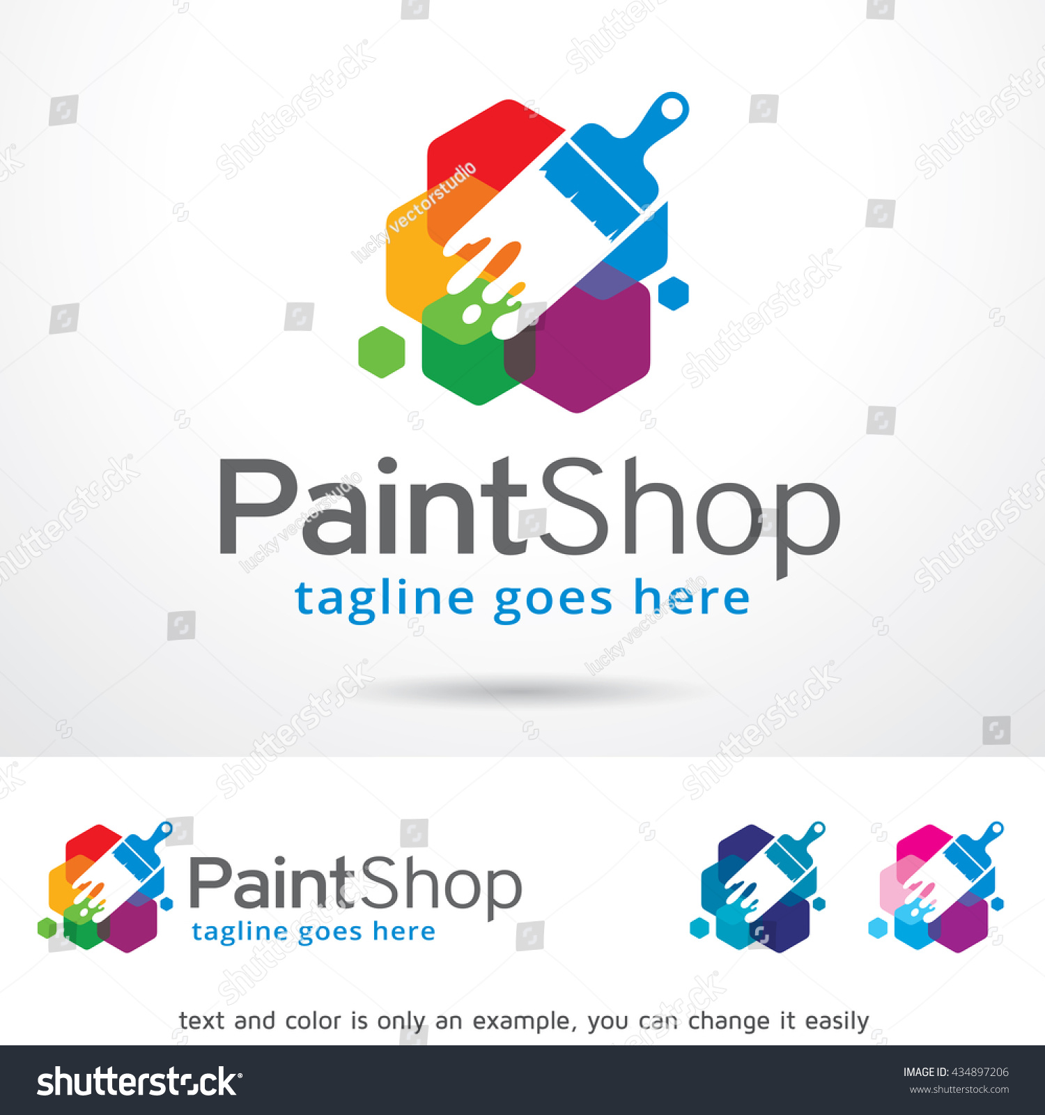 Paint Shop Logo Template Design Vector Stock Vector (Royalty Free