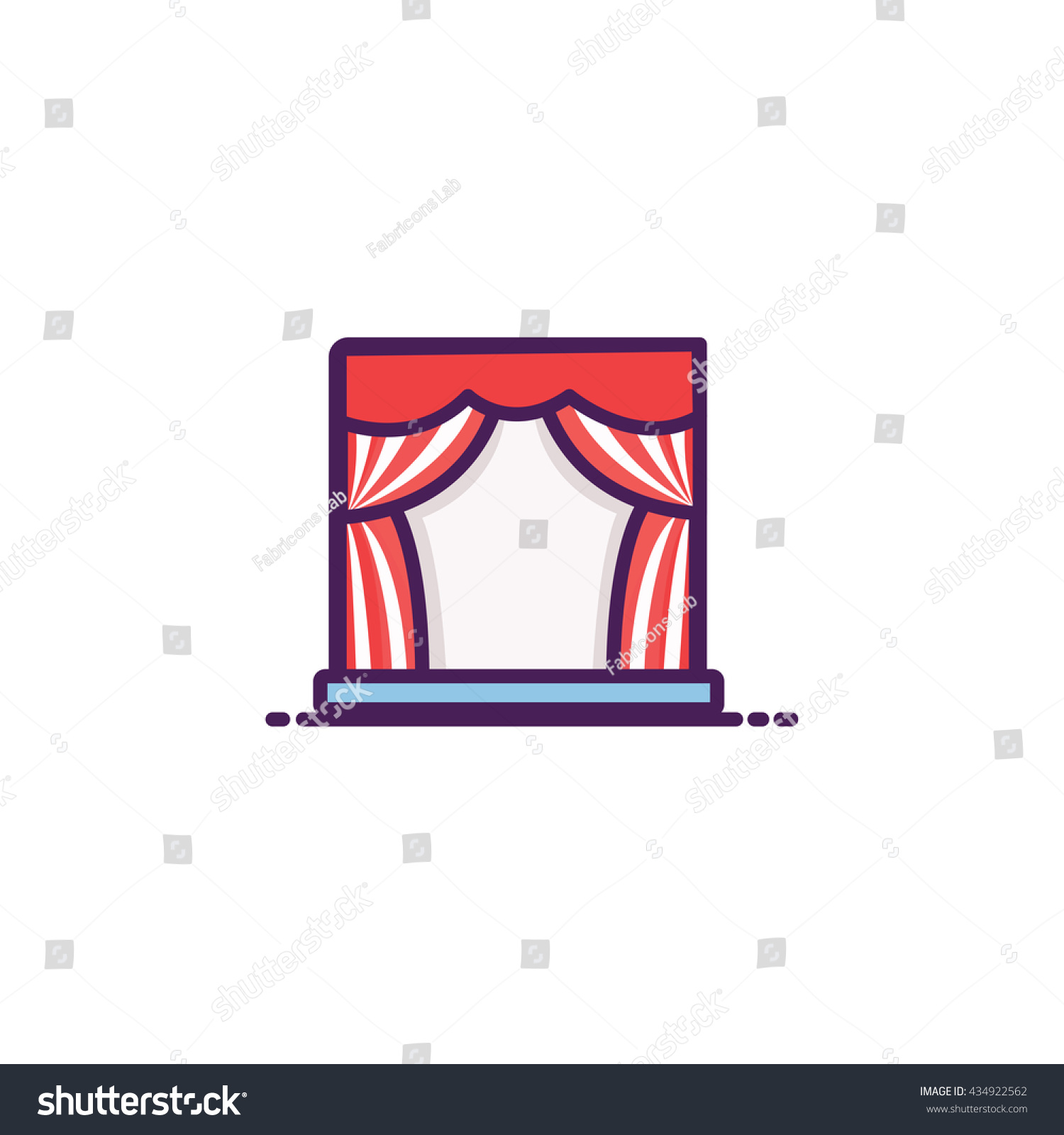 Theatre Stage Icon Illustration Stock Vector (Royalty Free) 434922562 ...