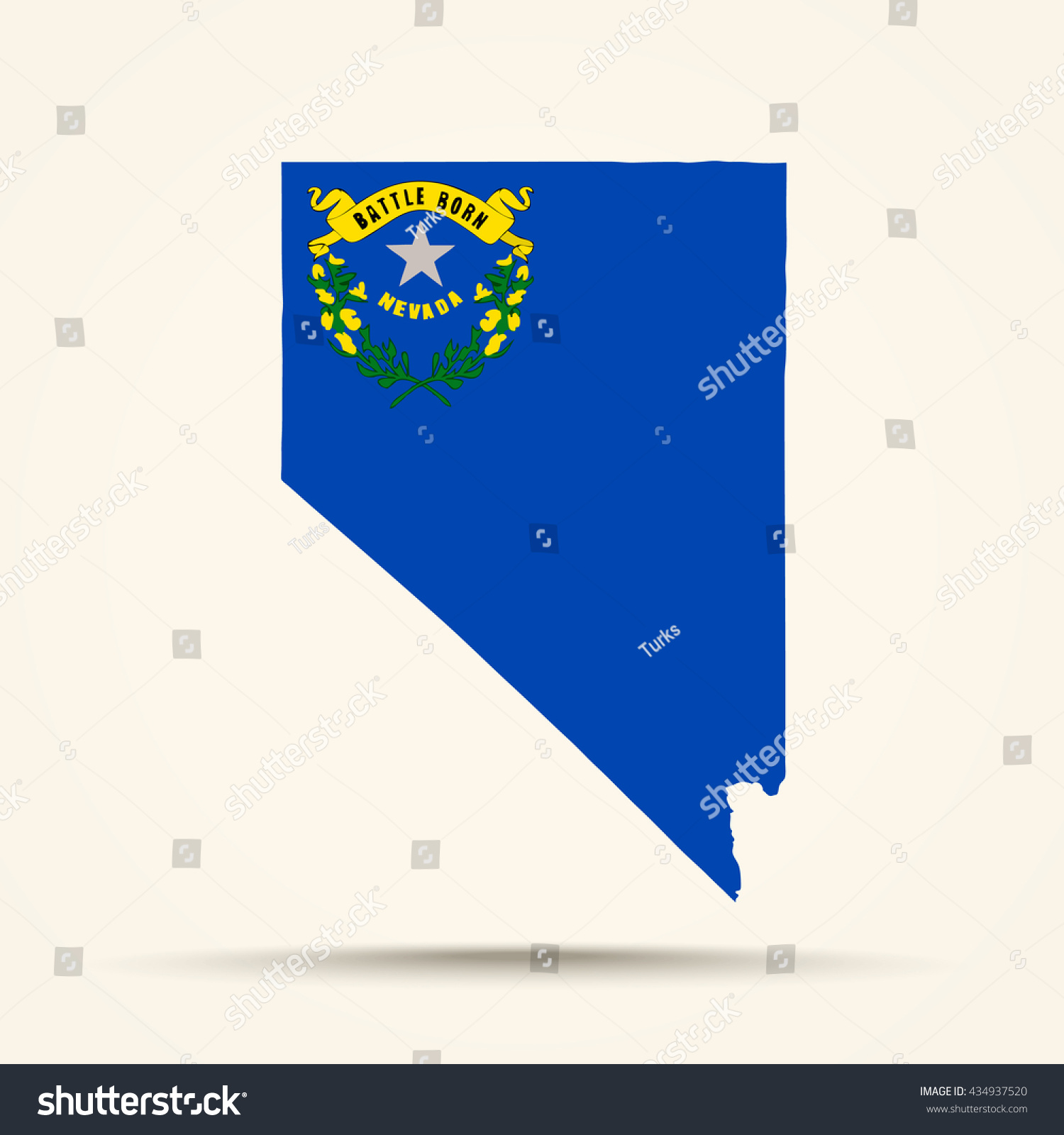 Map Nevada Nevada Flag Colors Stock Vector (Royalty Free) 434937520 ...