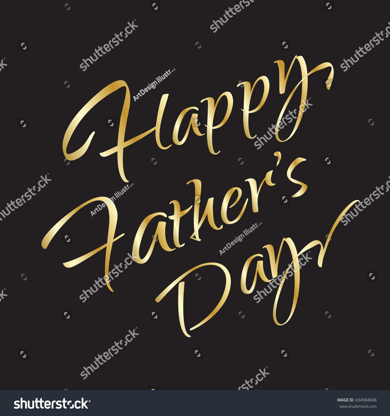 Happy Fathers Day Greeting Card Gold Stock Vector (Royalty Free ...