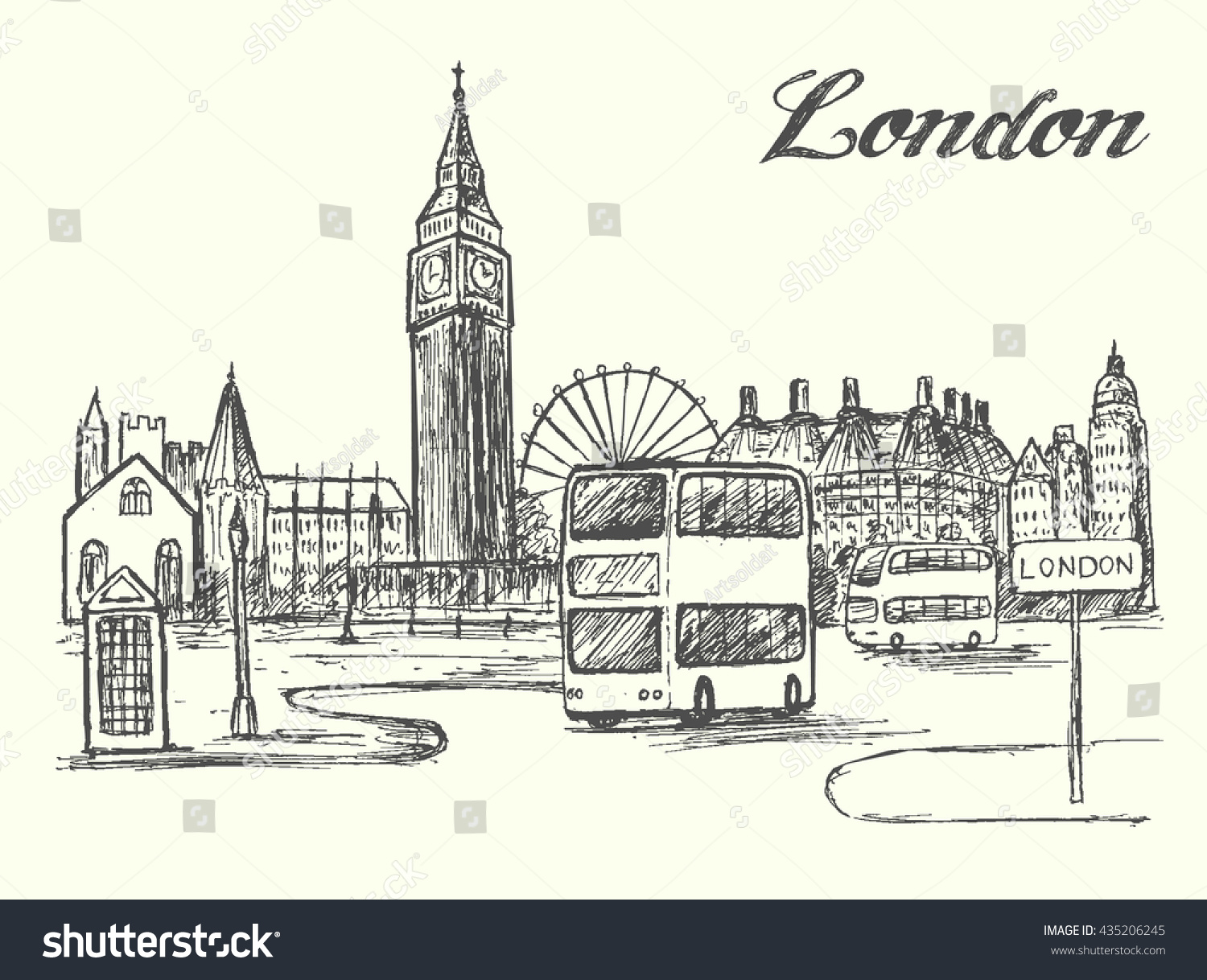 Лондон панорама рисунок