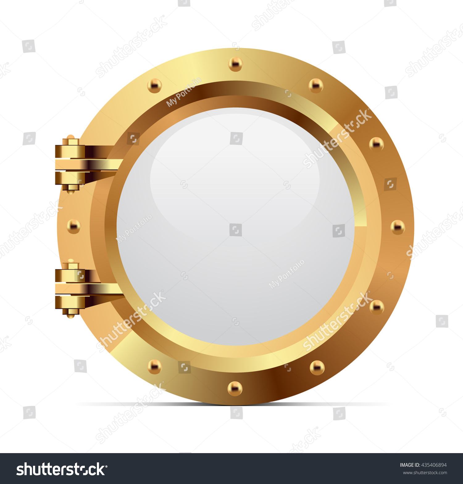 Ship Metal Porthole On White Background Stock Vector (Royalty Free ...