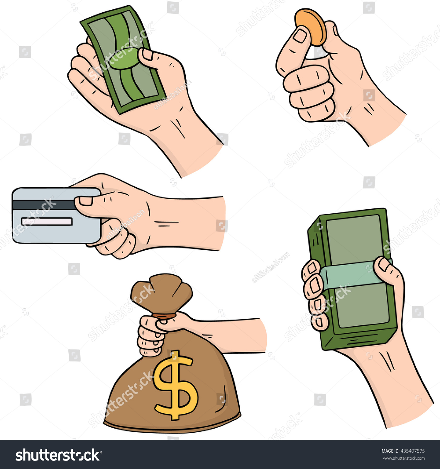 Нарисованная рука с деньгами