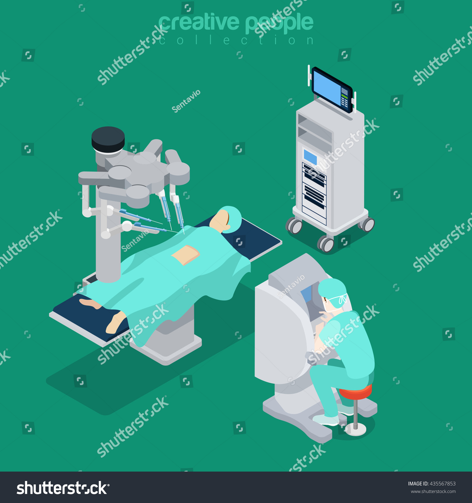 Isometric Medical Hospital Healthcare Computer Electronic Stock Vector ...