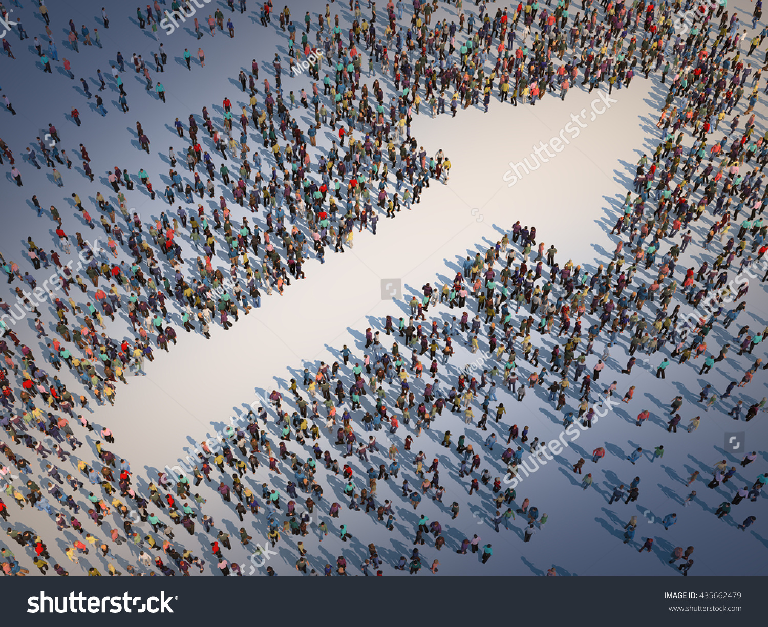 Large Group People Forming Arrow Symbol Stock Illustration 435662479 Shutterstock 